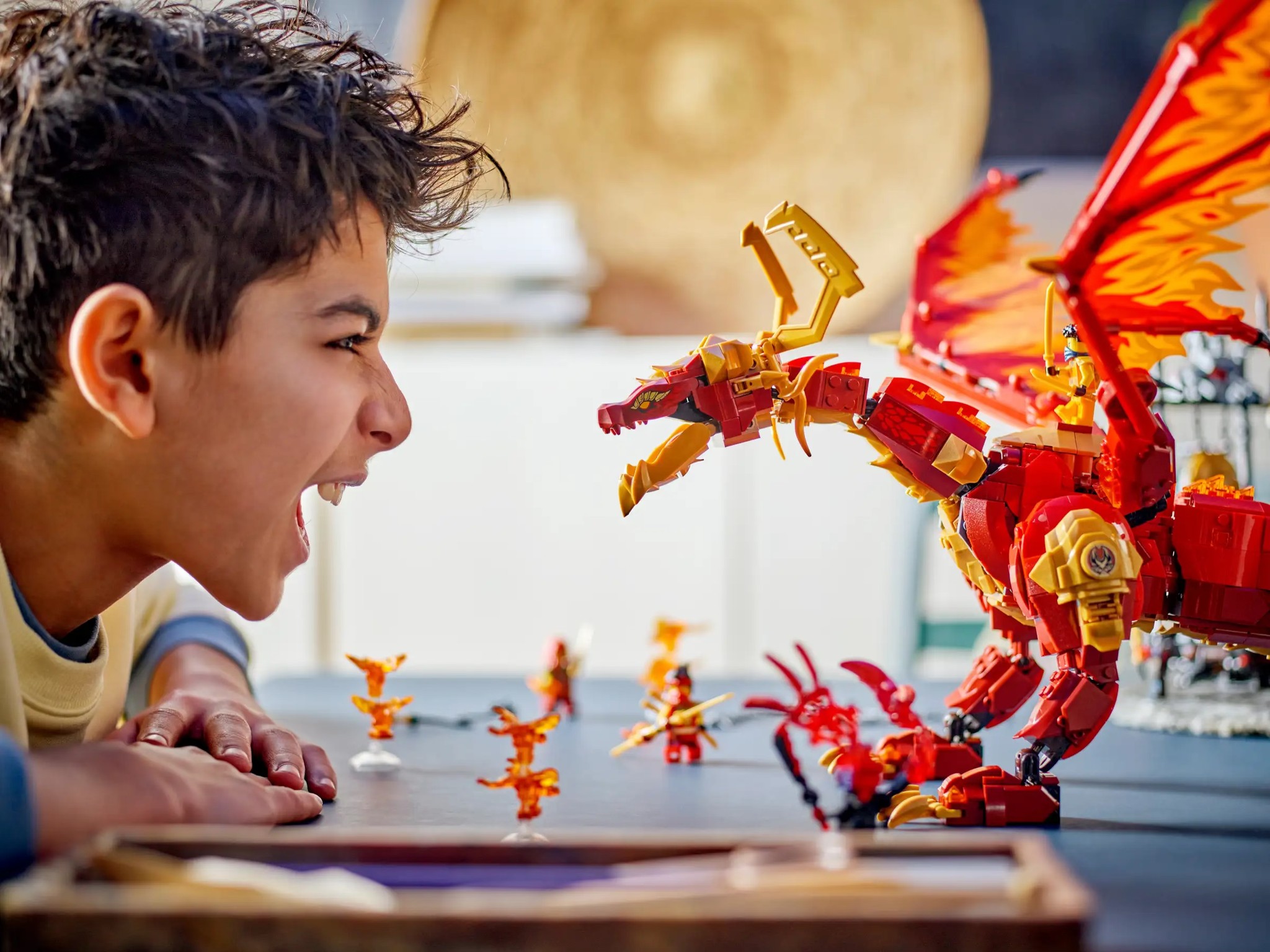 Team up with your ninja heroes and their powerful dragons to
