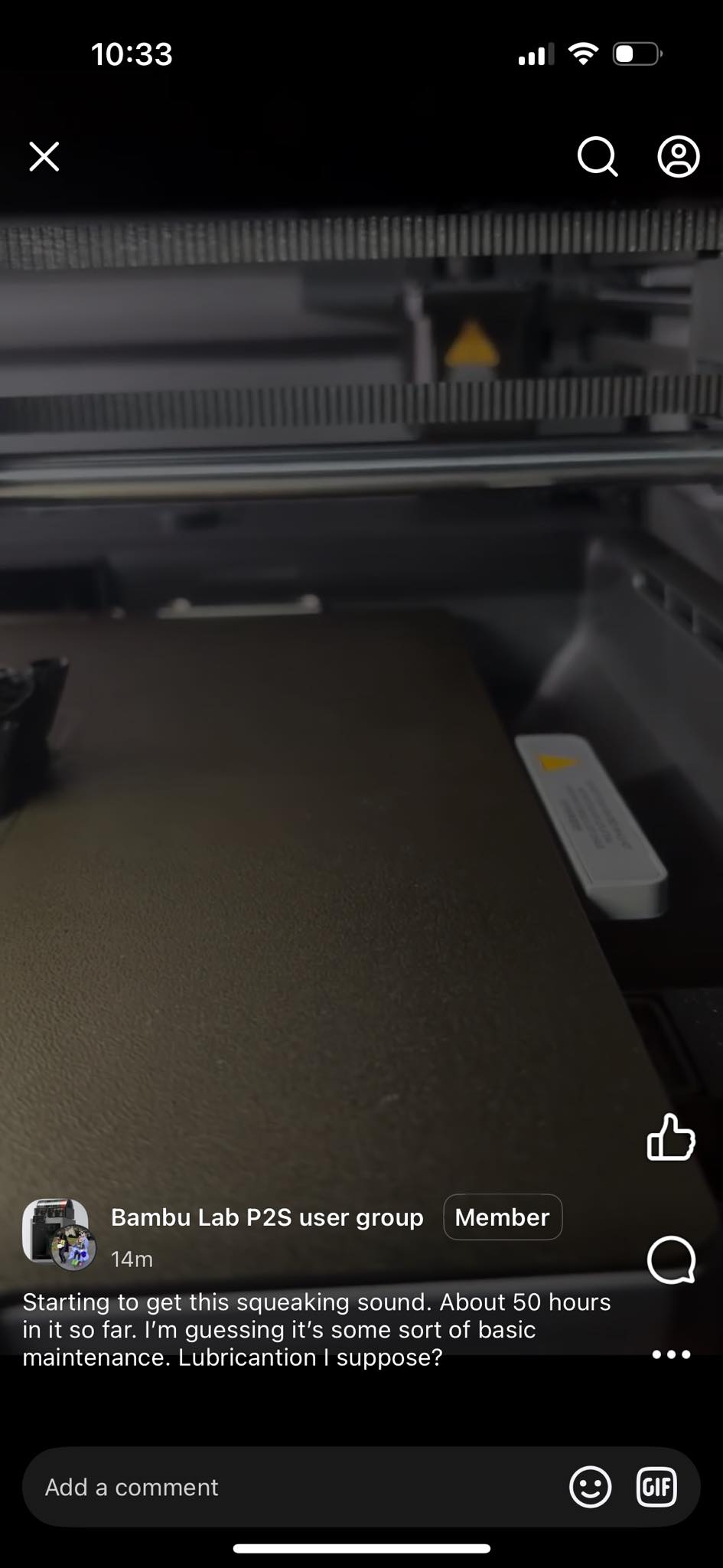 Bambu Lab P1S and P2S | So, I plan on doing the maintenance immediately ...
