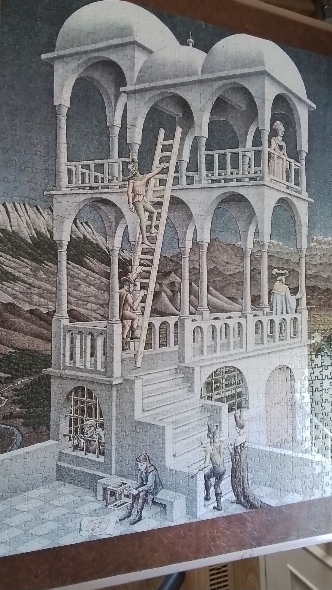 A Clementoni puzzle - Bond of Union by M C Escher. Definitely not