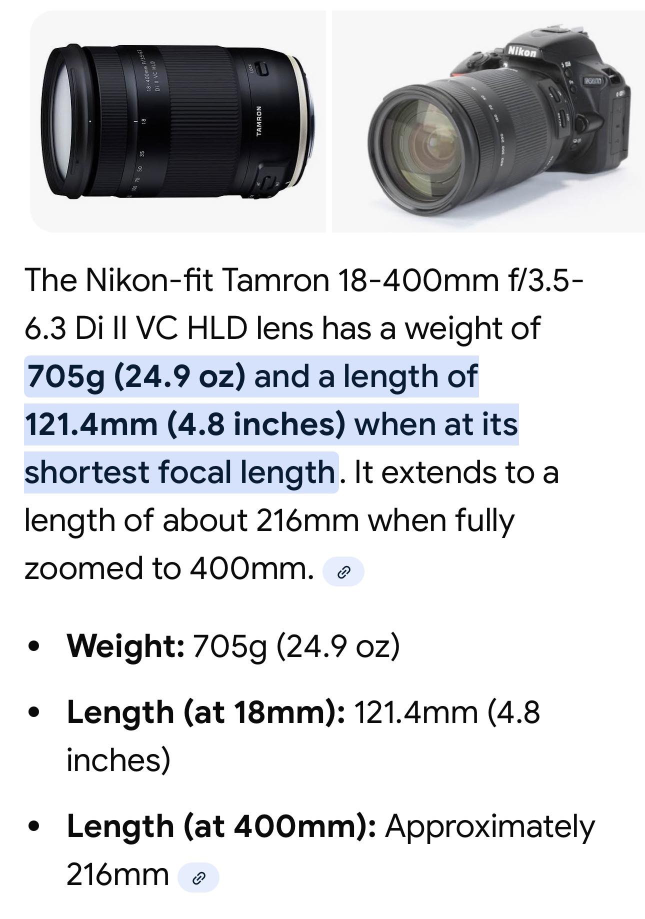 Has anyone used the Tamron 18-400 lens with a Nikon Z50 II?