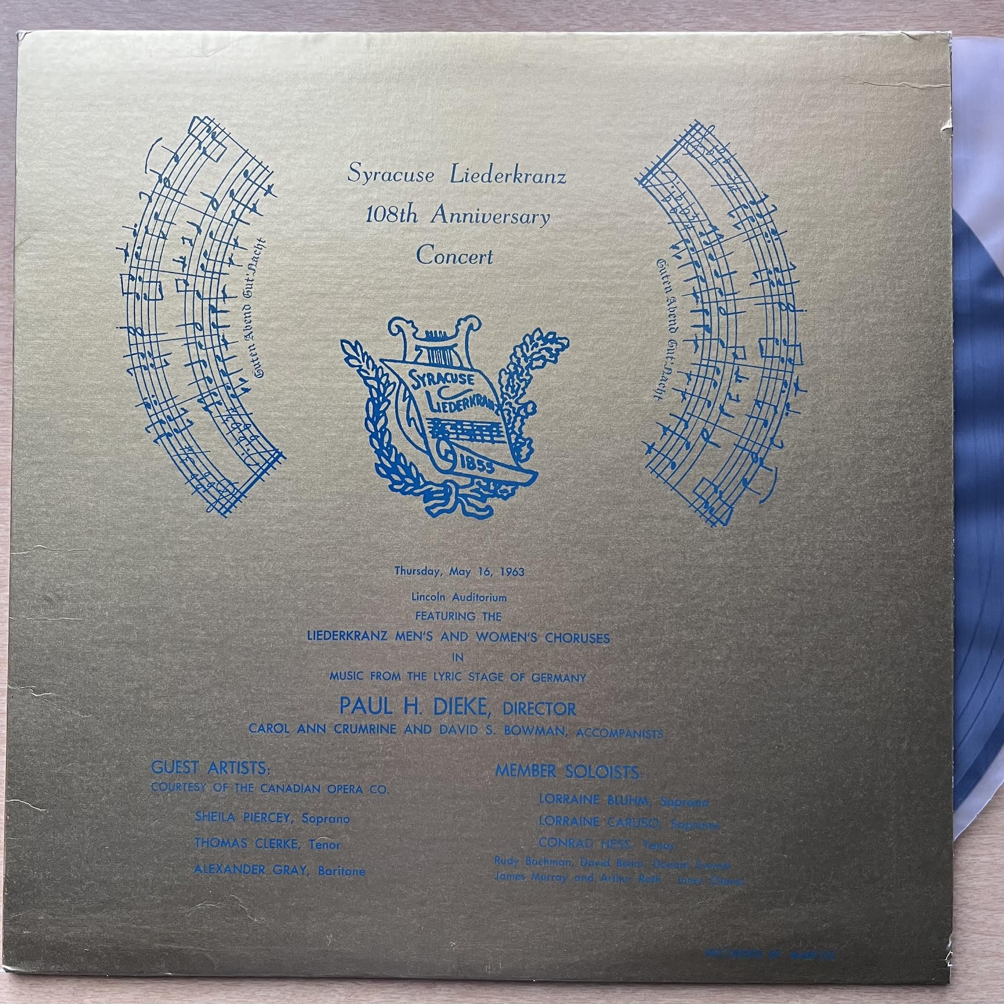 Syracuse, NY Liederkrantz record releases and history?