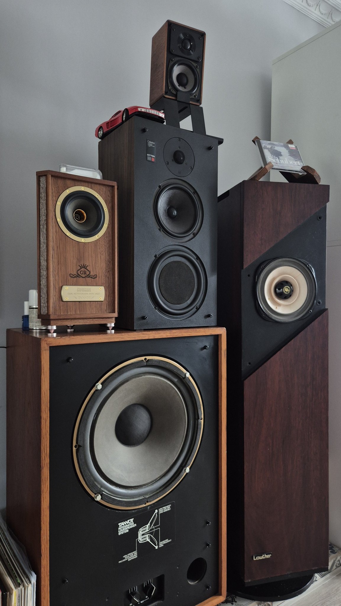 Acousta 115 loudspeakers still going strong after about sixty five