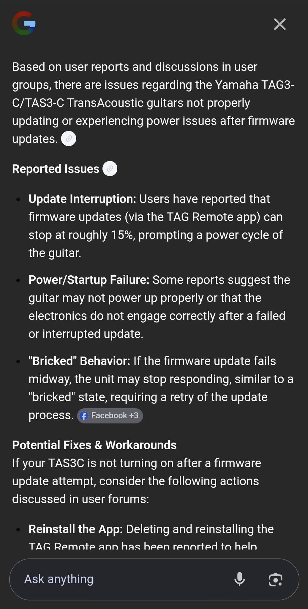 Tas3c bricked after firmware update?
