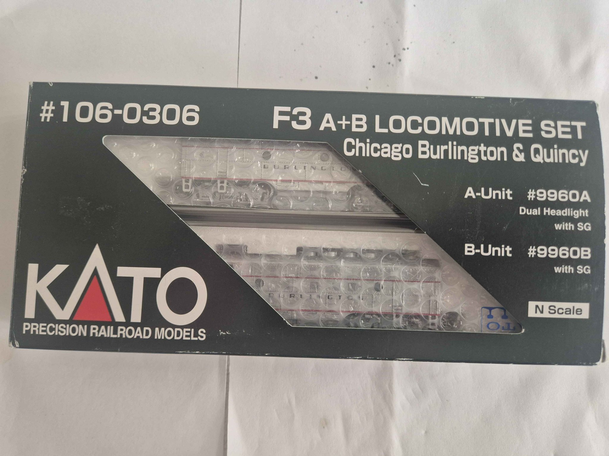 Kato N scale CB&Q F3A/F3/B Diesel analog units (Chicago,Burlington