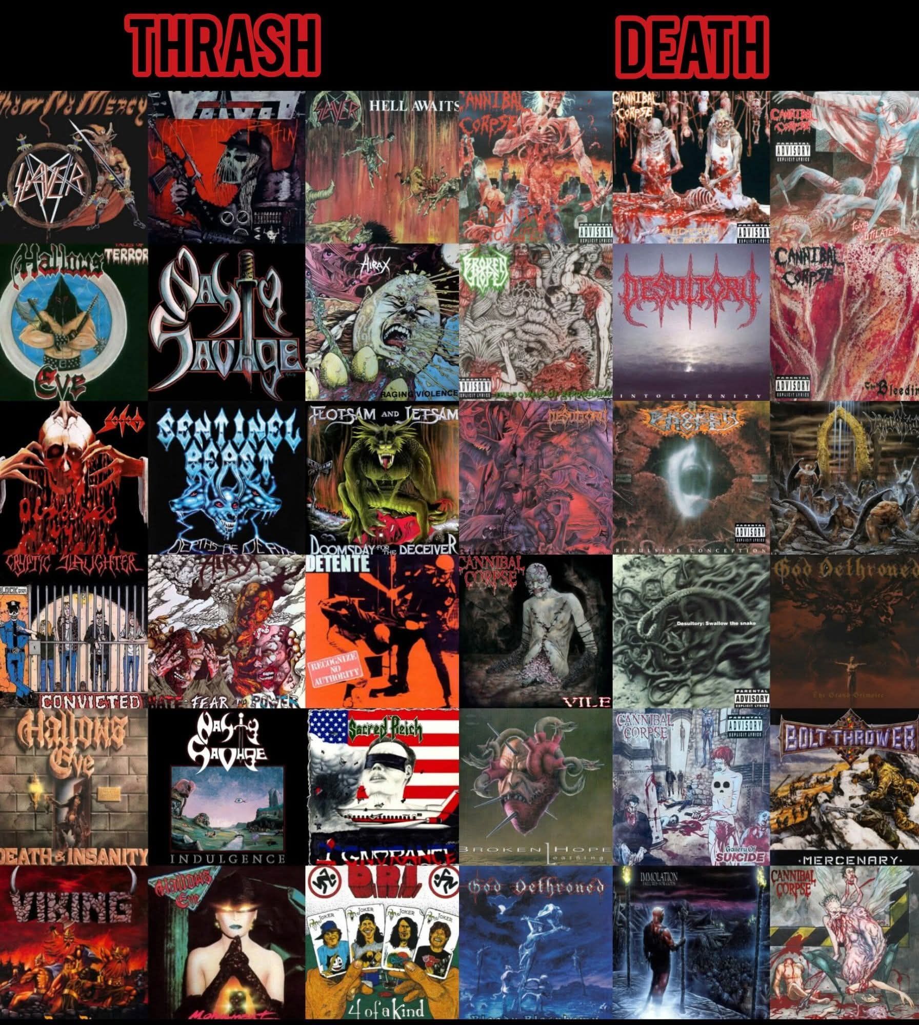 Some Thrashmetal & Deathmetal releases on Metal Blade records;