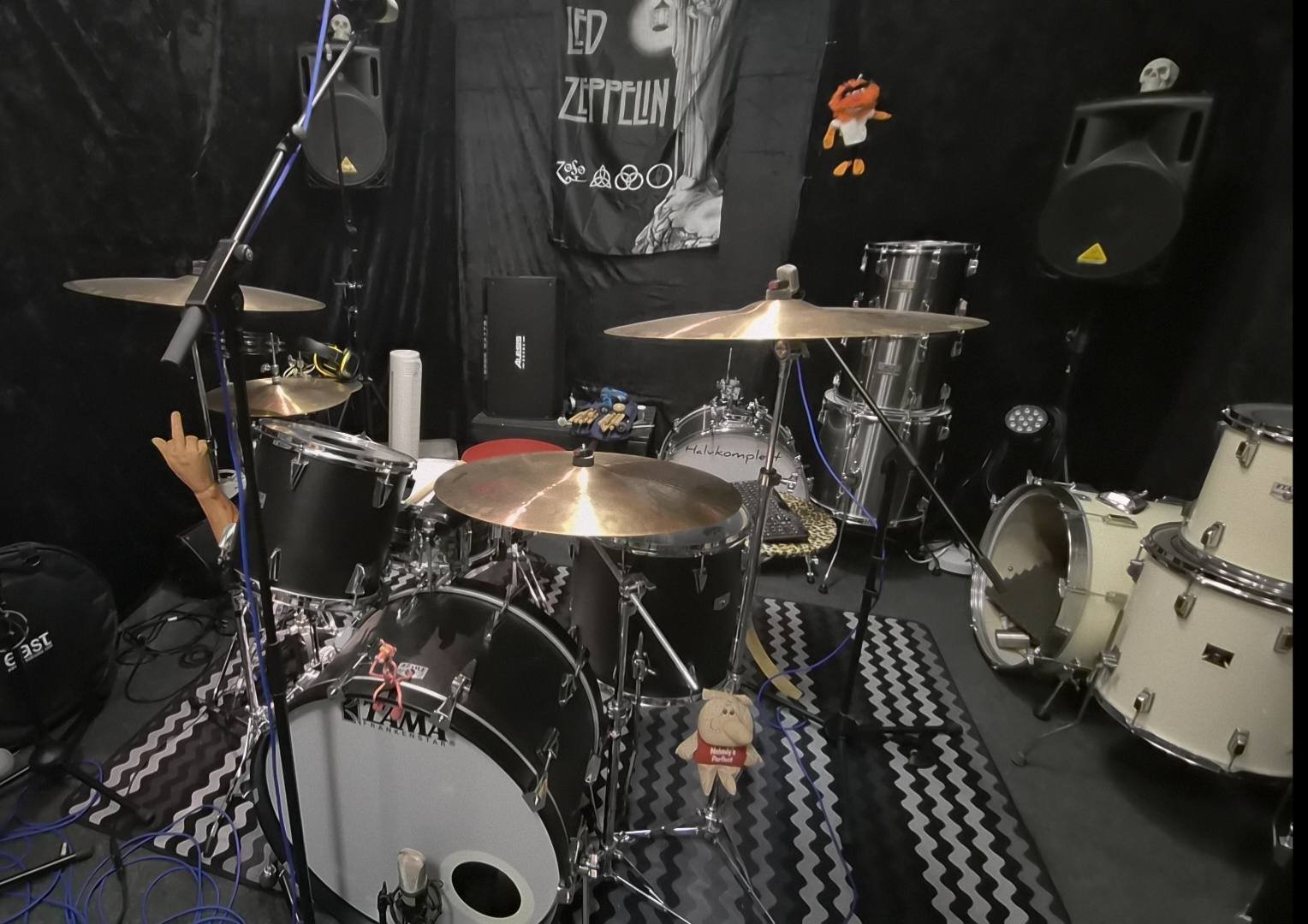 Vintage Tama Japan birch drum set with Black Panther finish and