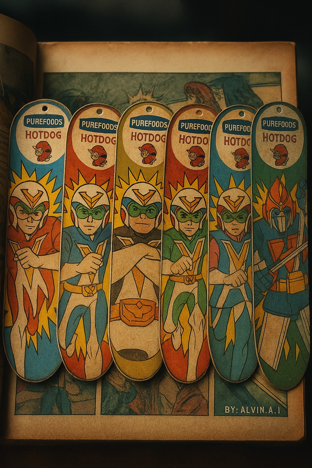 Vintage Purefoods Hotdog Voltes V bookmarks