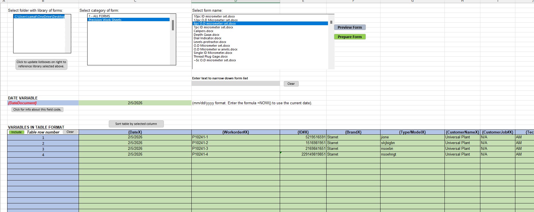 Excel Help | Hello, I have a document maker that I'm stuck on and ...