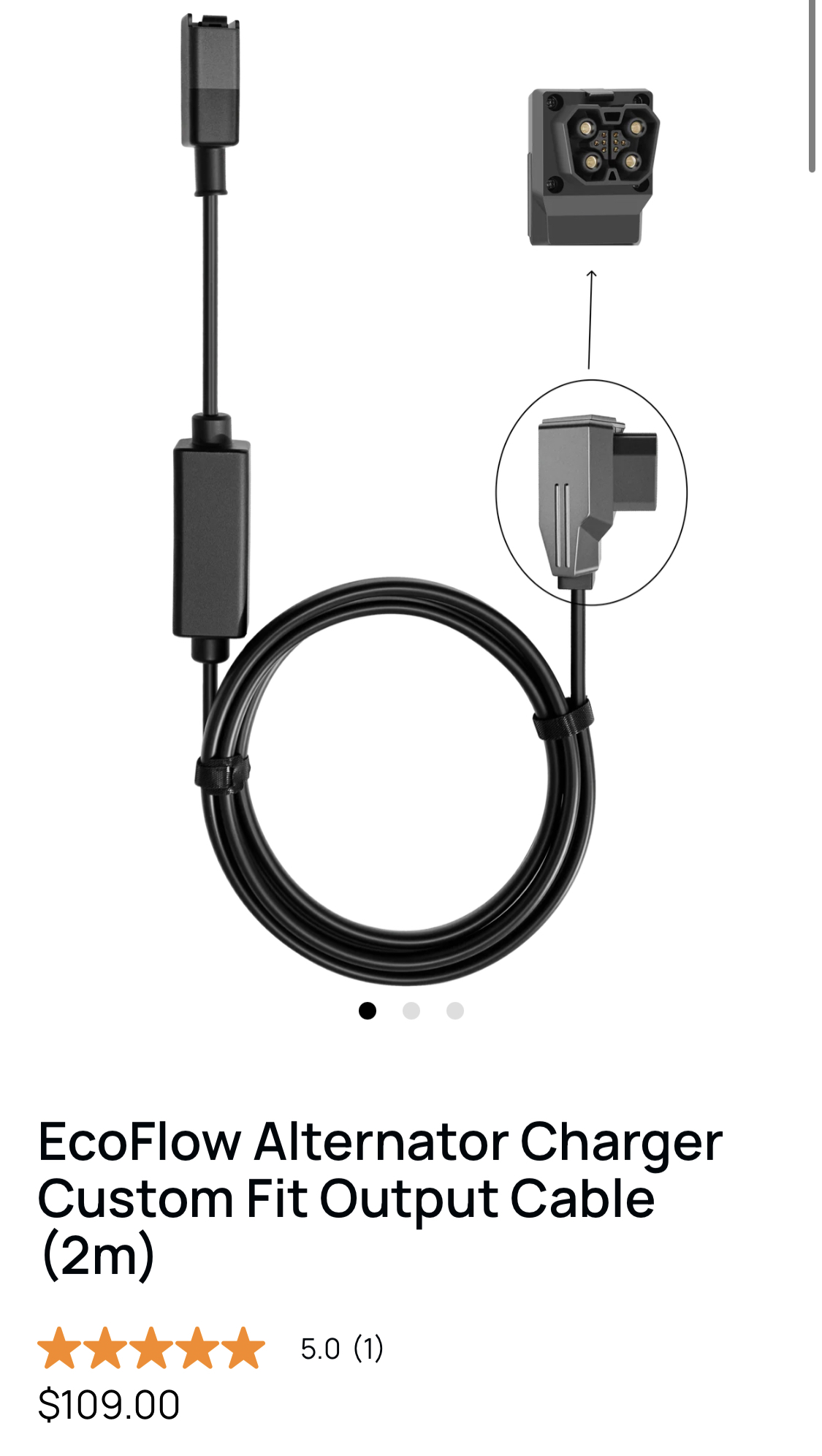 Is EcoFlow 4.8 alternator charger custom fit output cable available?