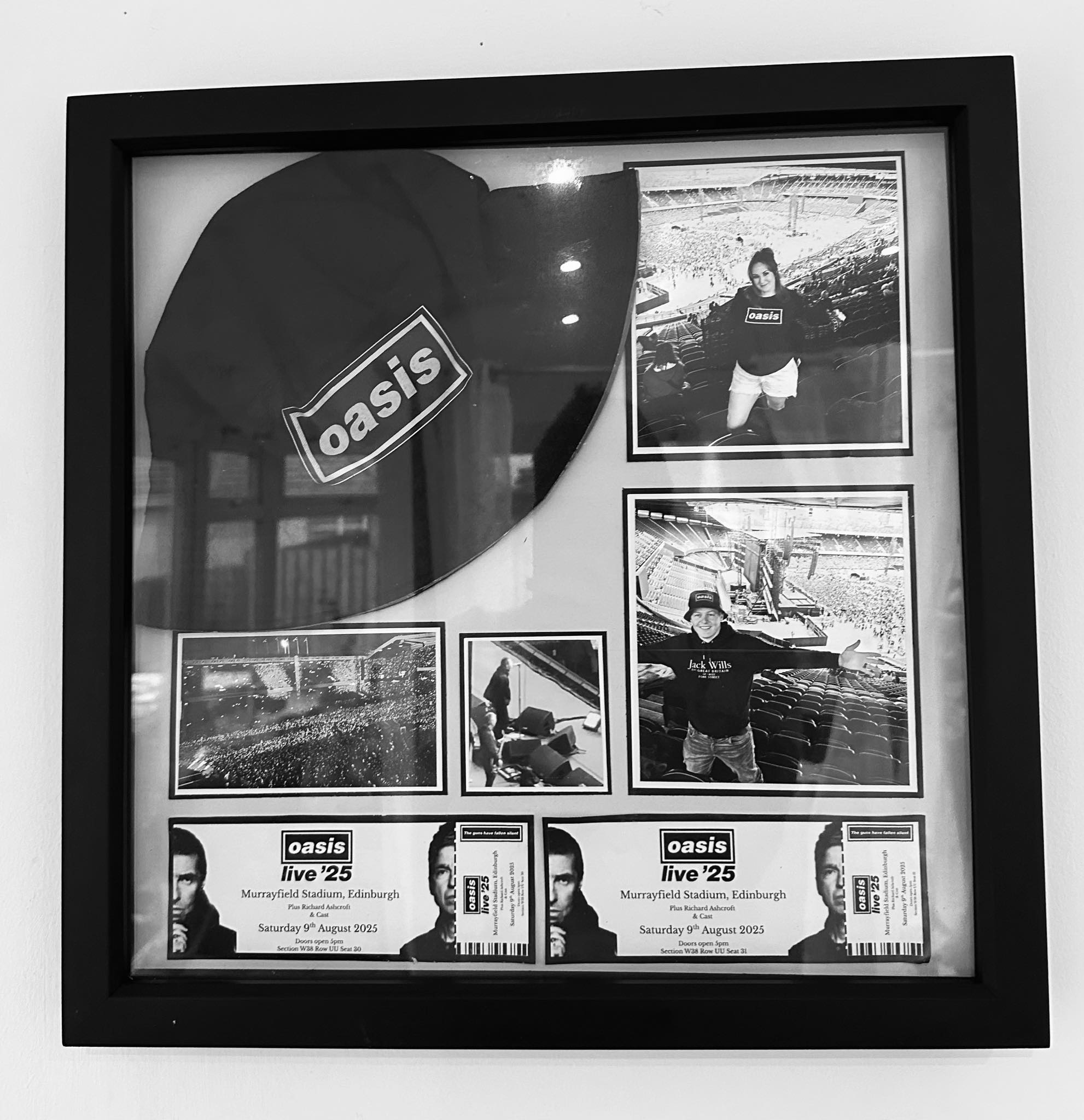Oasis fan creates corner with official poster and replica tickets