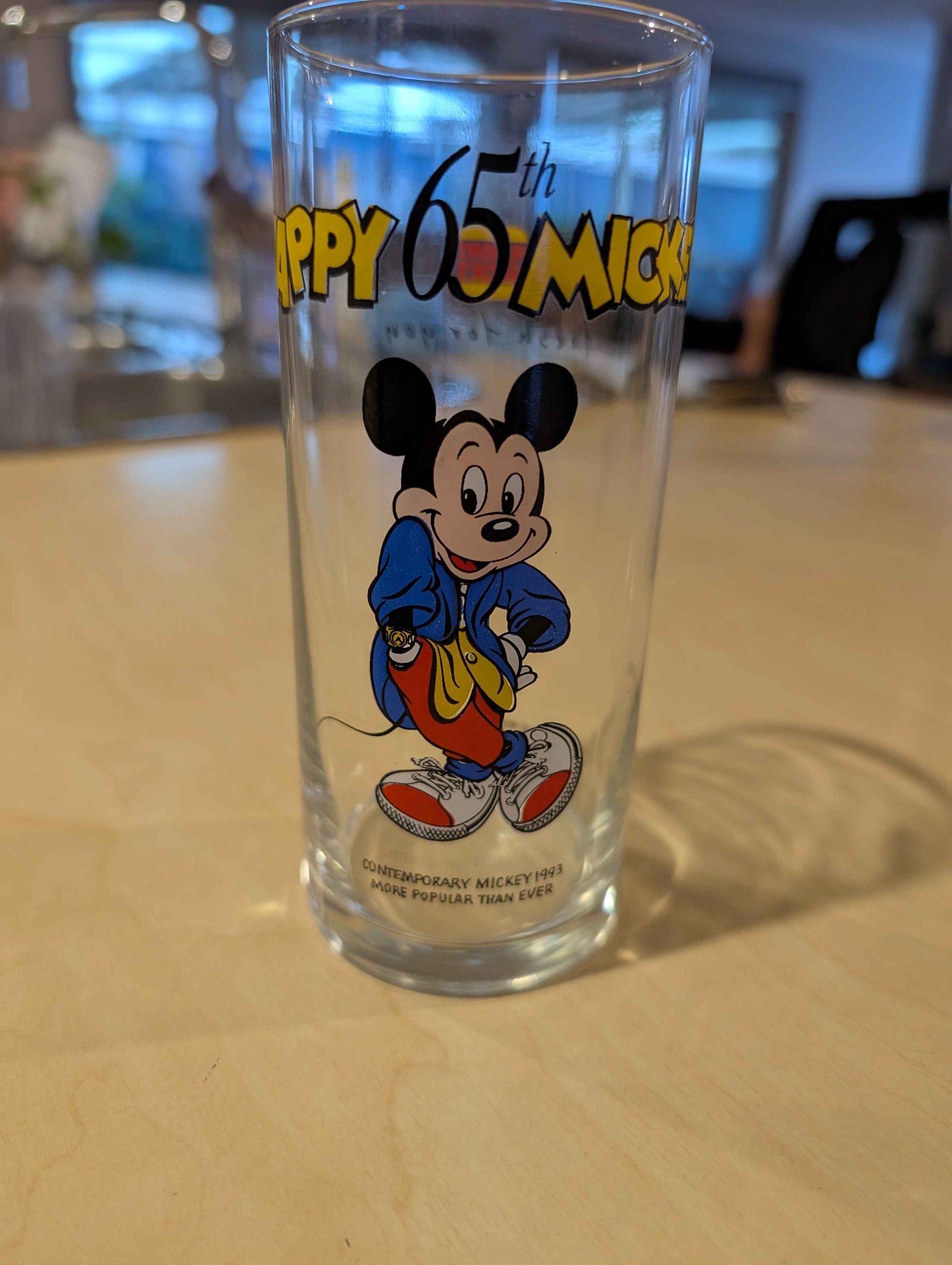 Collector glass from 1993, commemorative Mickey mouse 65th