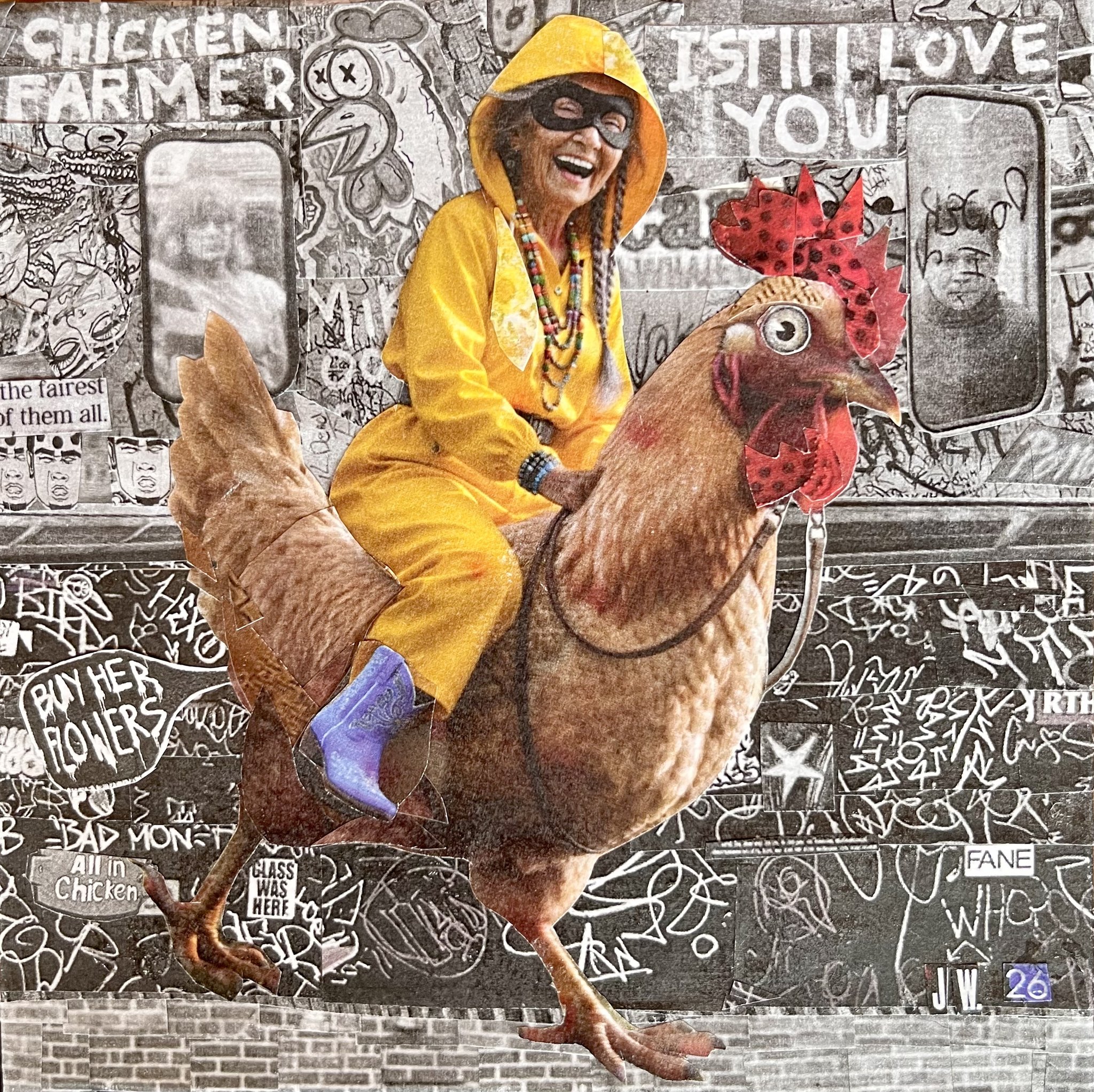Joyride to the Zoo. Hand-cut collage. SAN DIEGO zoO