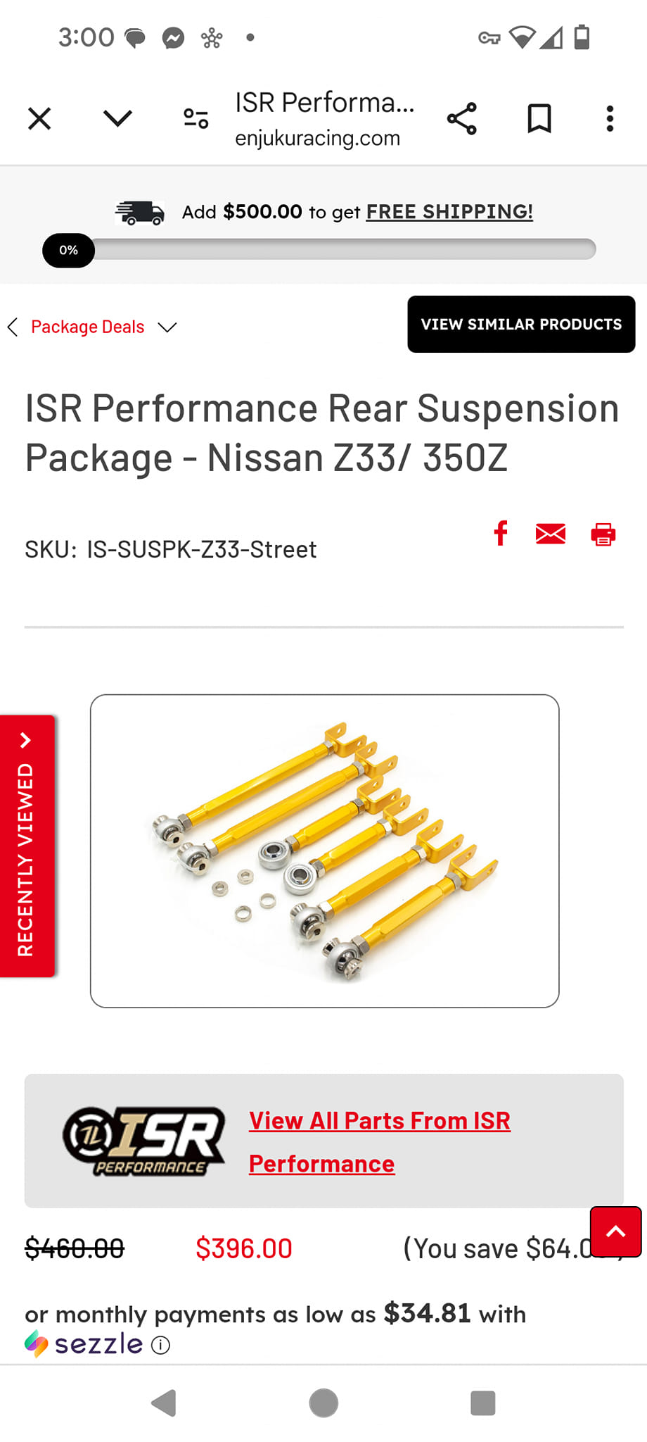 ISR Performance - Street Series Rear Traction Arms for Nissan 370Z / RZ34