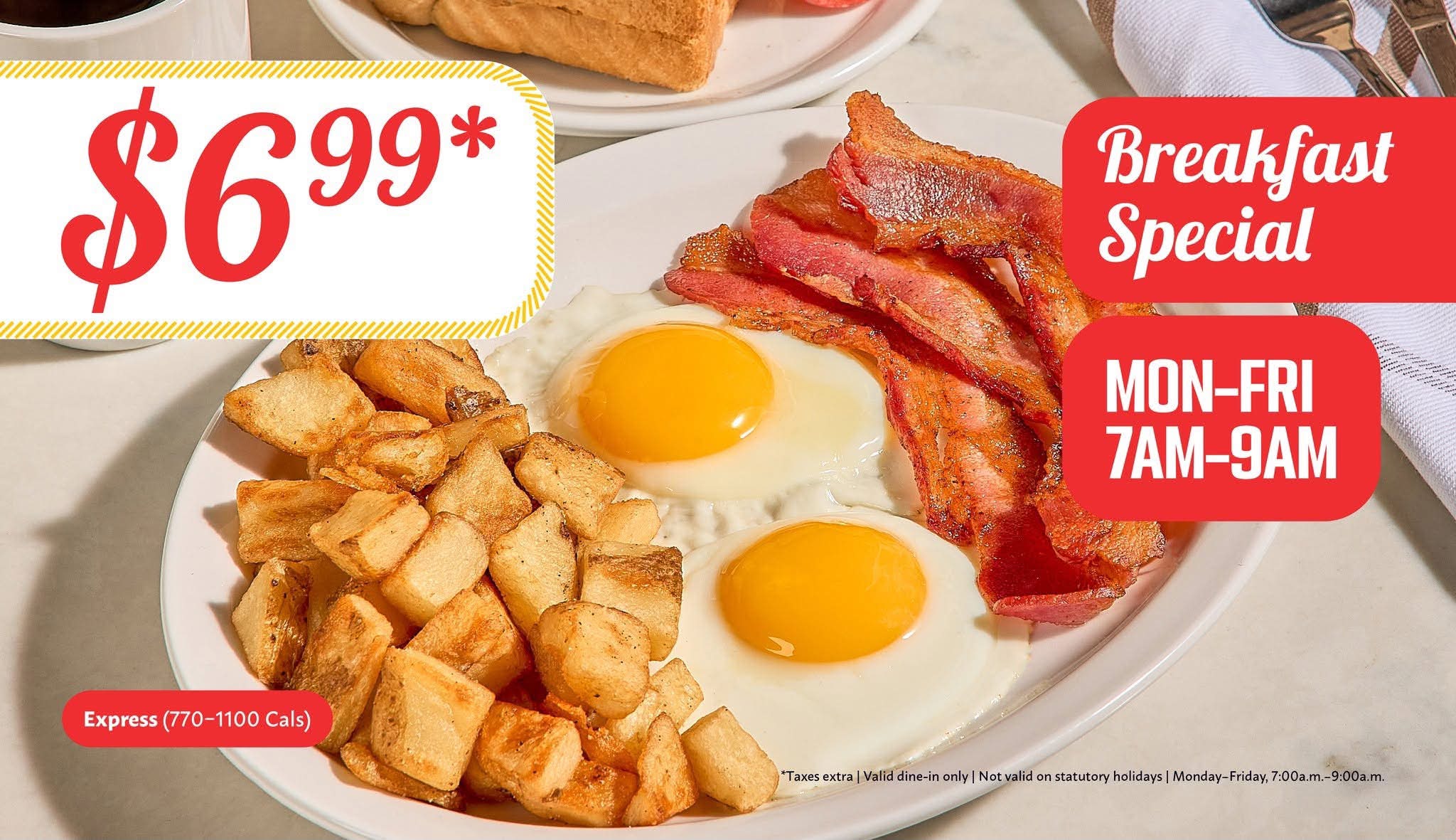 Breakfast at just $7.99! Only at Chatham Street diner Yes you read