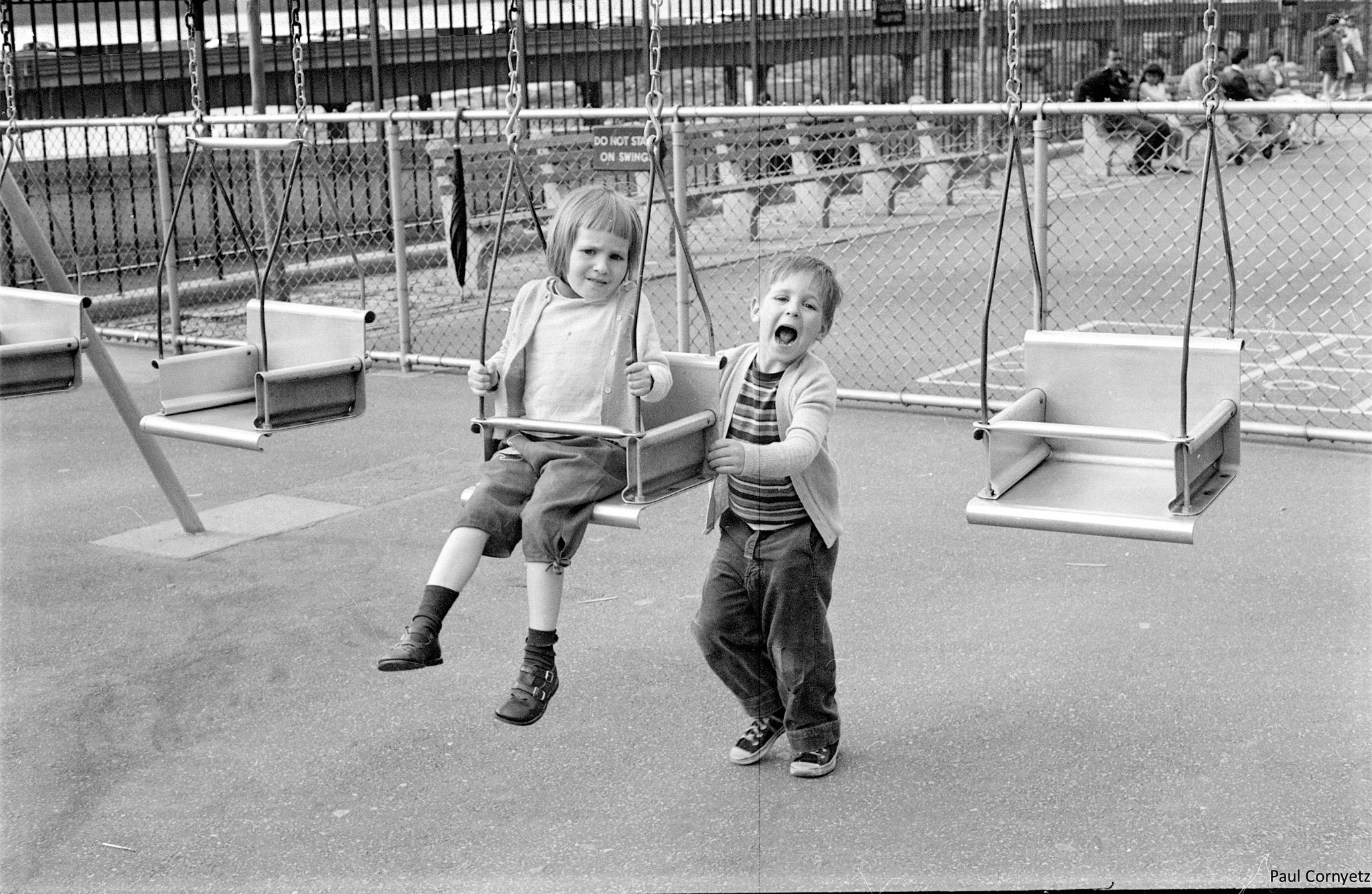 Riverside park playground in the 1950s