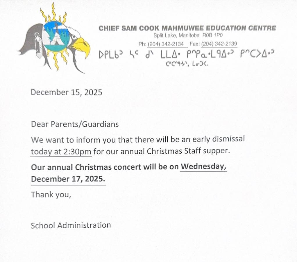 Chief Sam Cook Mahmuwee Education Centre | Facebook