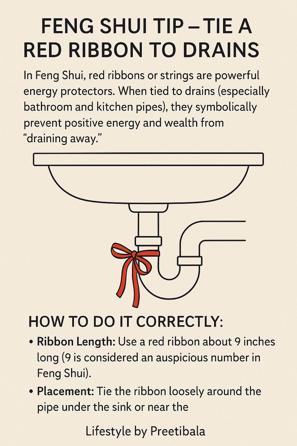 Lifestyle by Preetibala | FENG SHUI TIP – TIE A RED RIBBON TO DRAINS ...