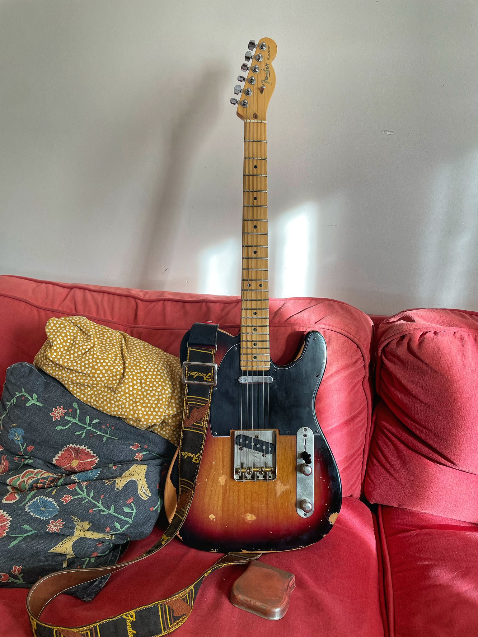 2005 Highway One Telecaster with brass saddle upgrade