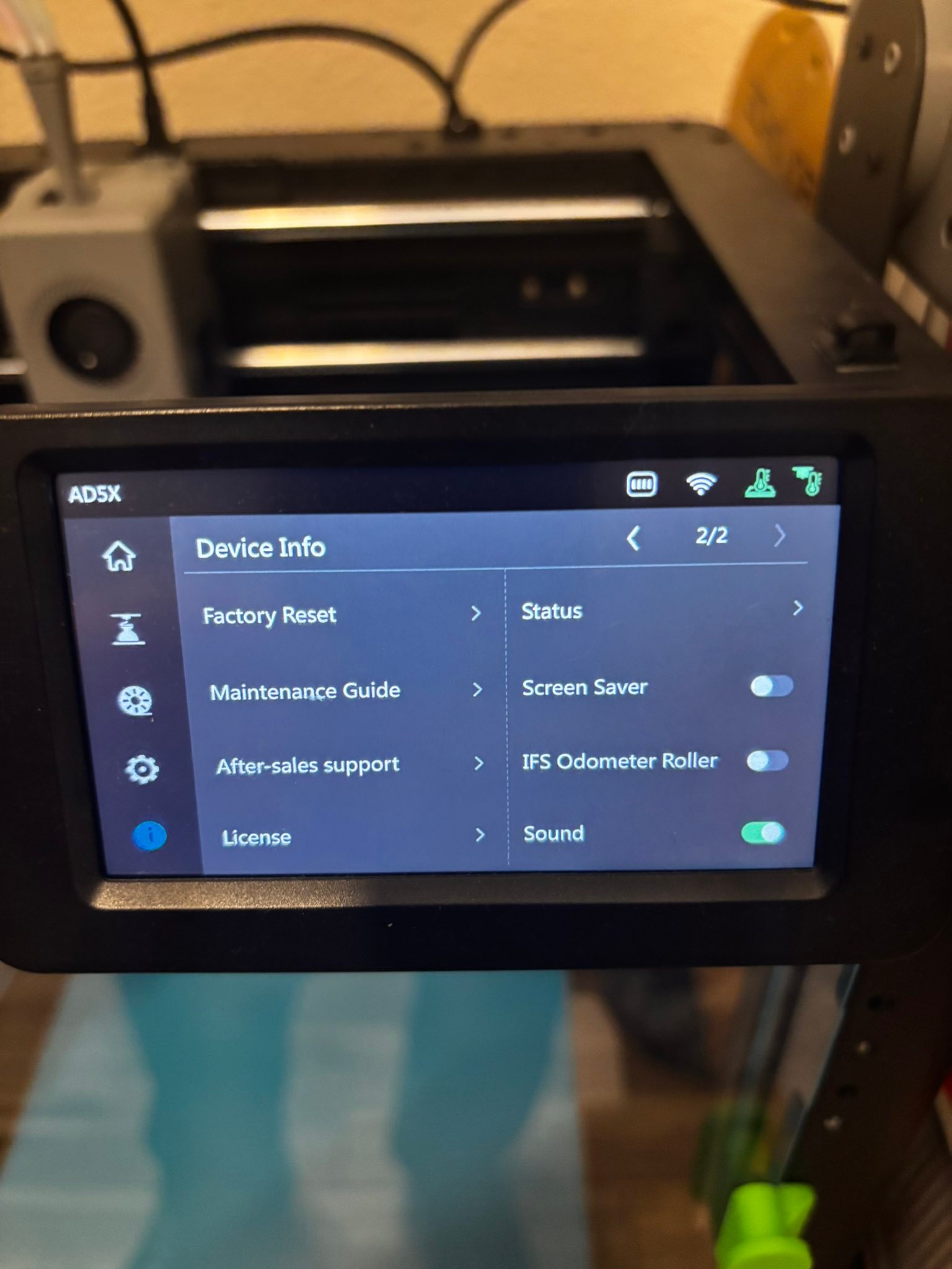 Accessing hidden menu on Flashforge Adventurer 3D printer