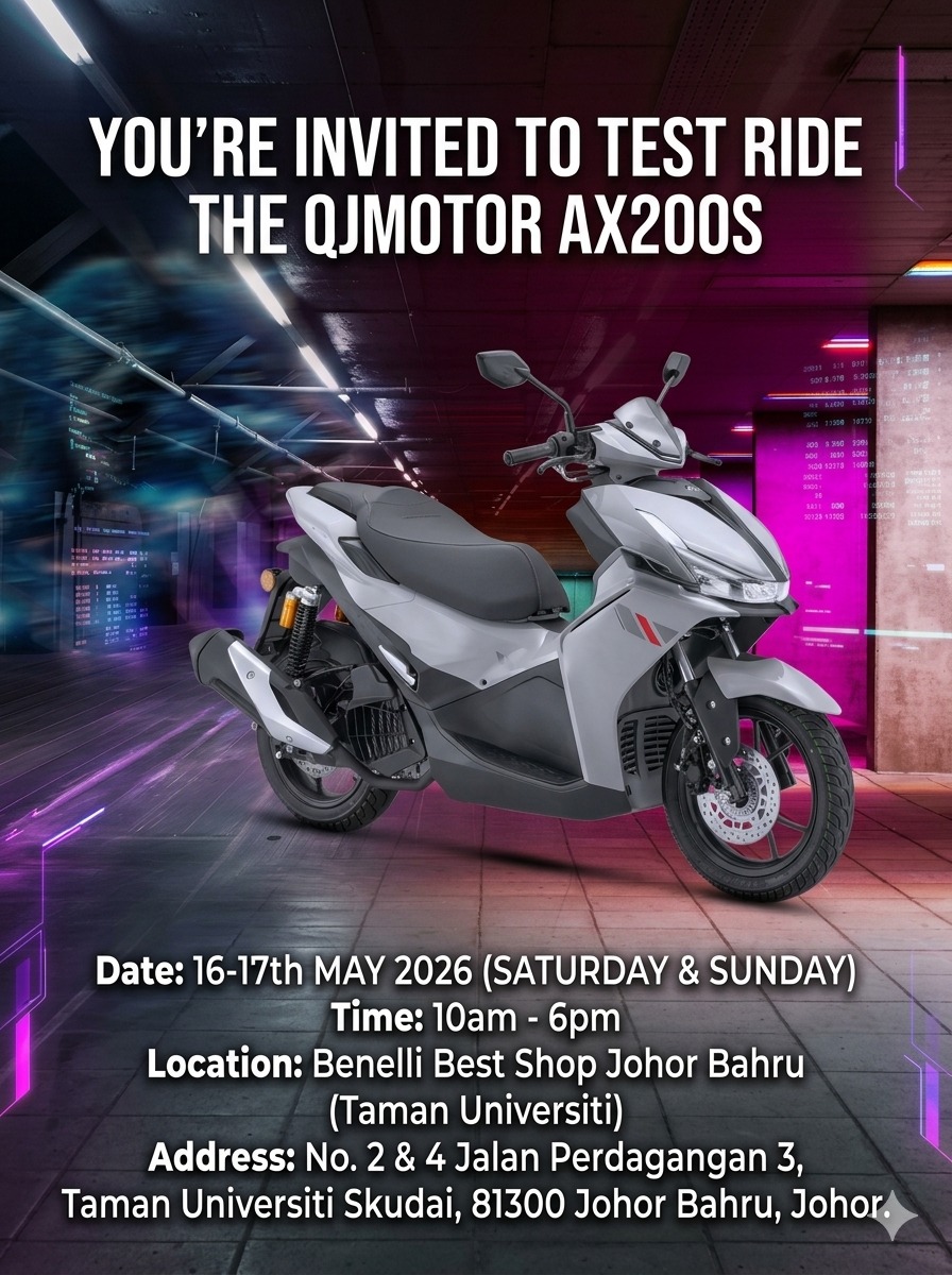 JOM come TEST RIDE this Satuday & Sunday! JOHOR Register Here