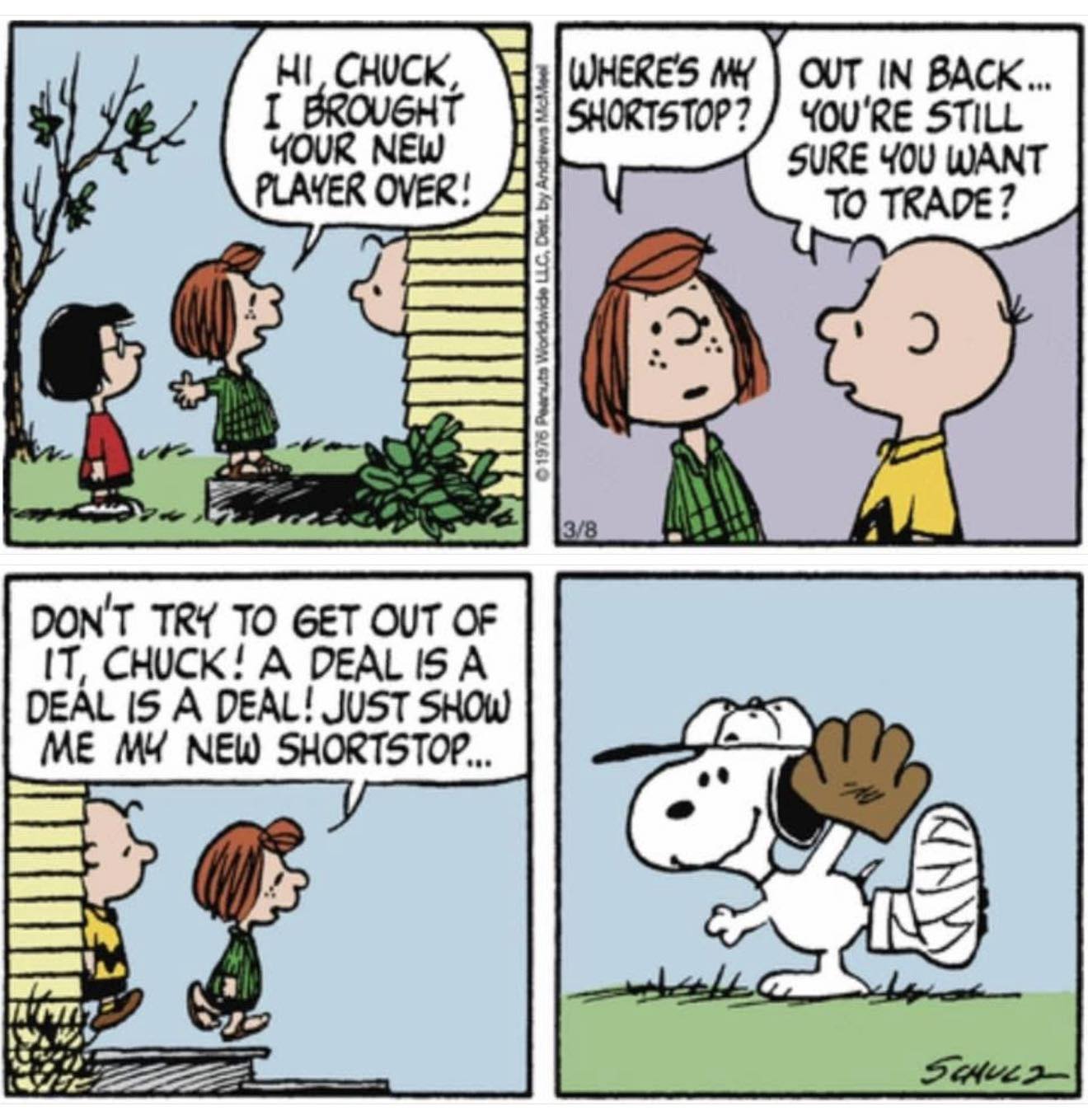 Snoopy ended up with a major league baseball that we got at a game