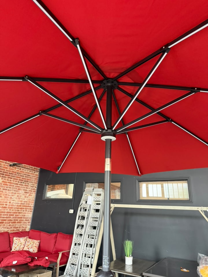 hampton bay patio umbrella chili red ABCCANOPY Solar Led with 24 Lights 7.5FT(Burgundy) Embracing classic French style The LED Swilt - Sunbrella