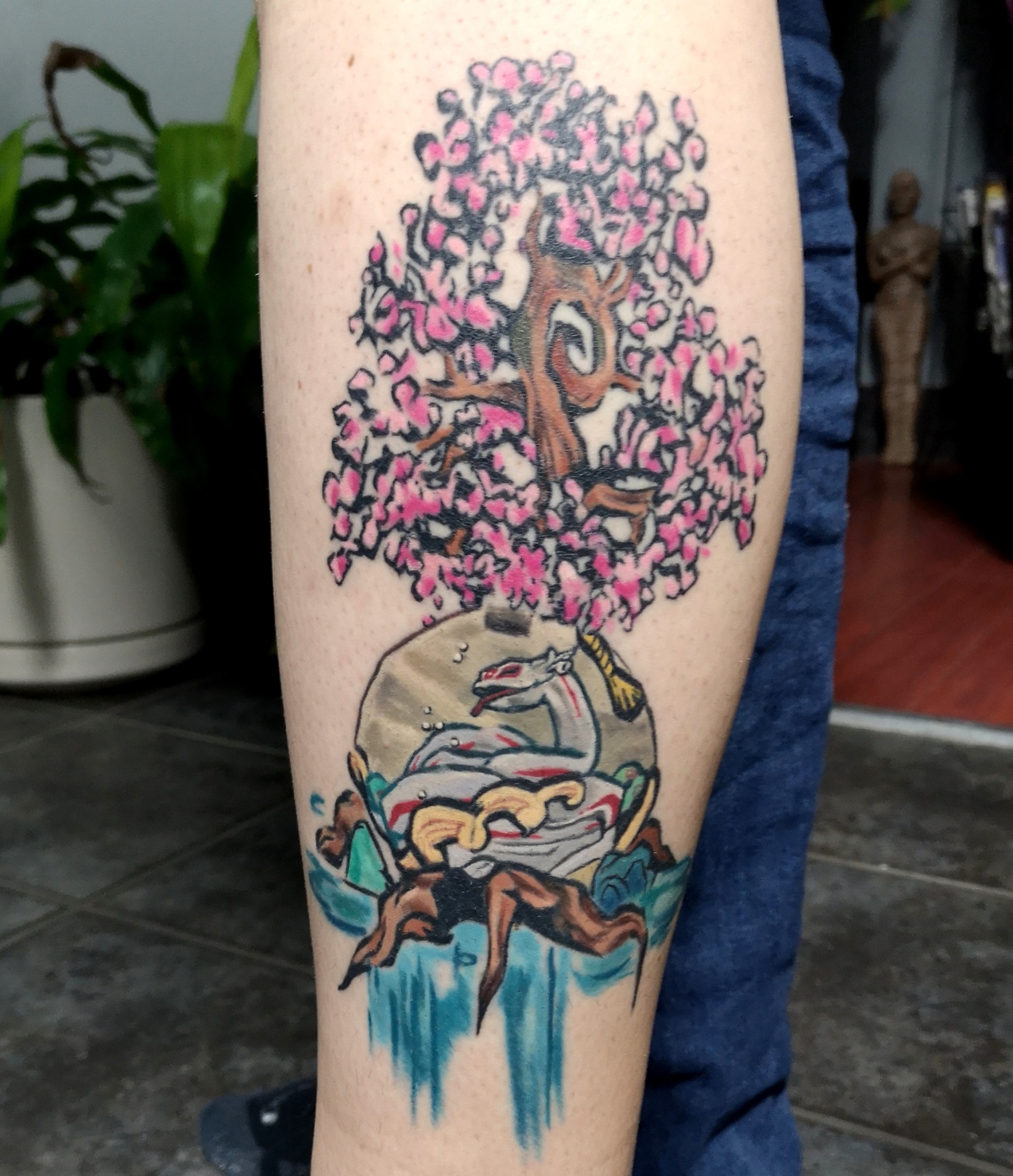 Tattoo art on skin with no filters