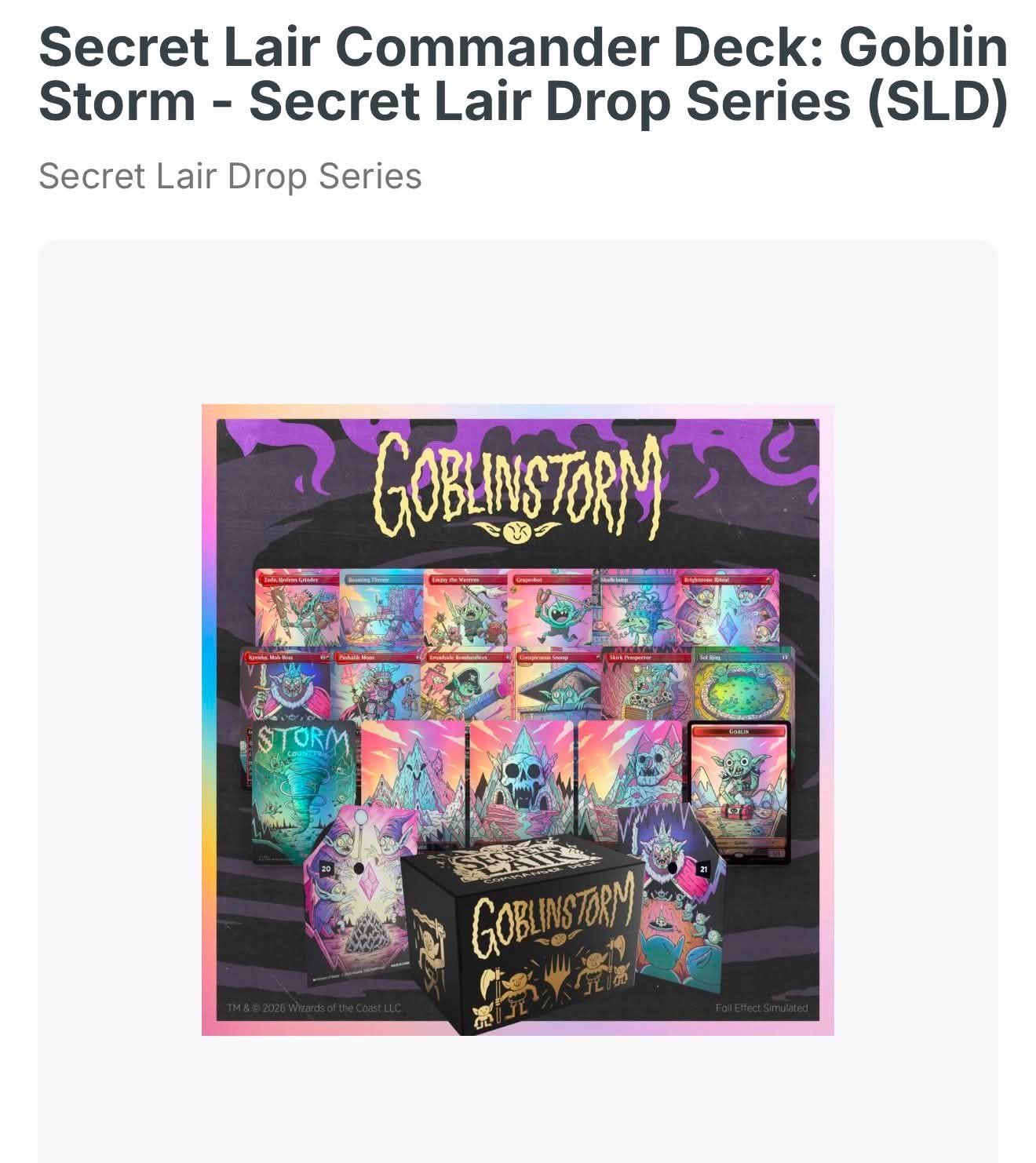 Secret Lair Goblinstorm 7+1枚セット バラ売り可 Secret Lair