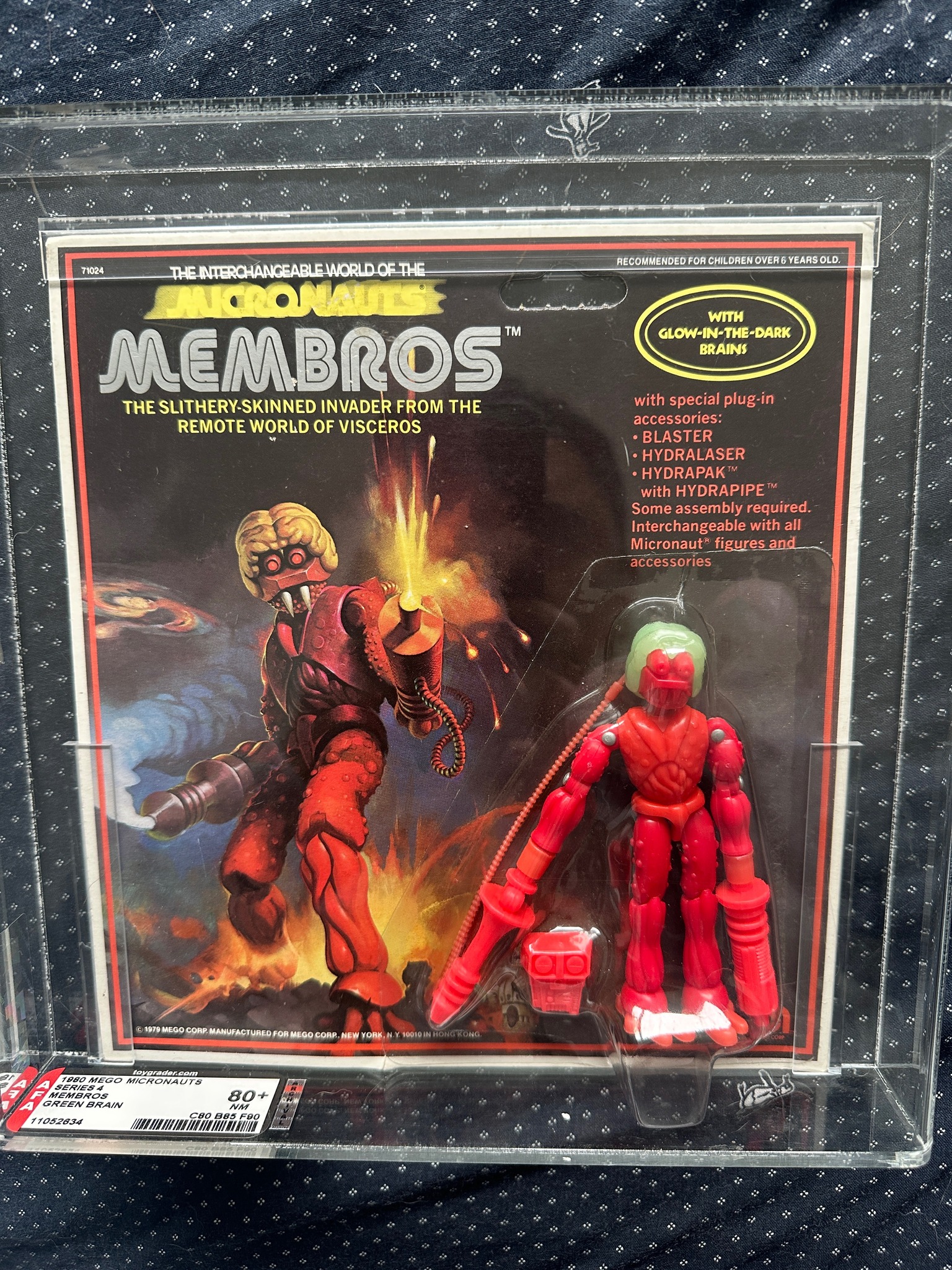 Vintage Mego Micronauts Antron figure with glow-in-the-dark brain