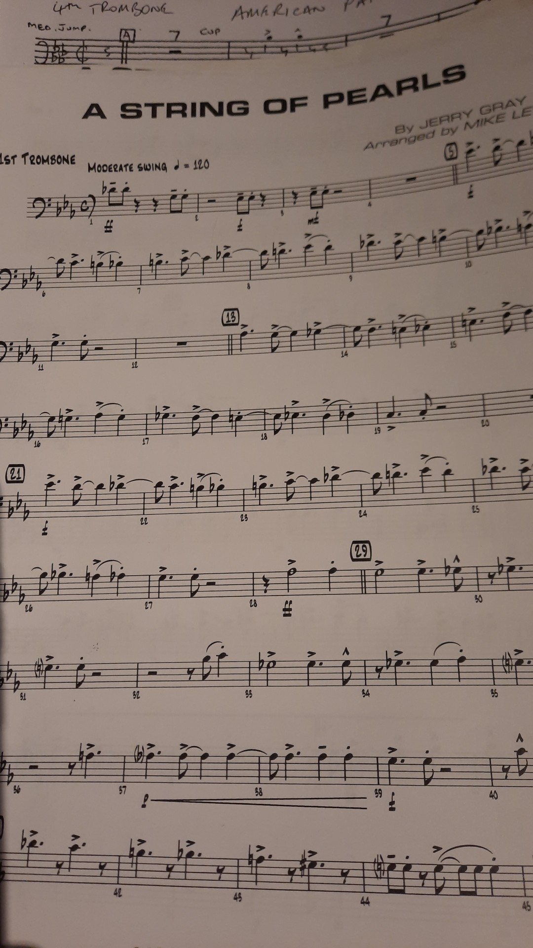 Big Band Charts | Does anyone have trombone 2 for A strong of pearls ...