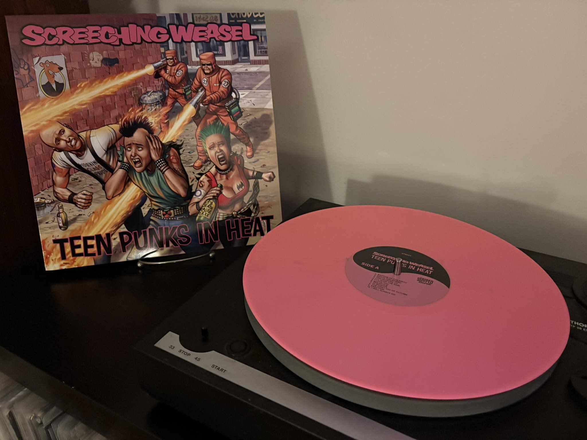 Screeching Weasel's Boogadaboogadaboogada! 2020 remaster on green