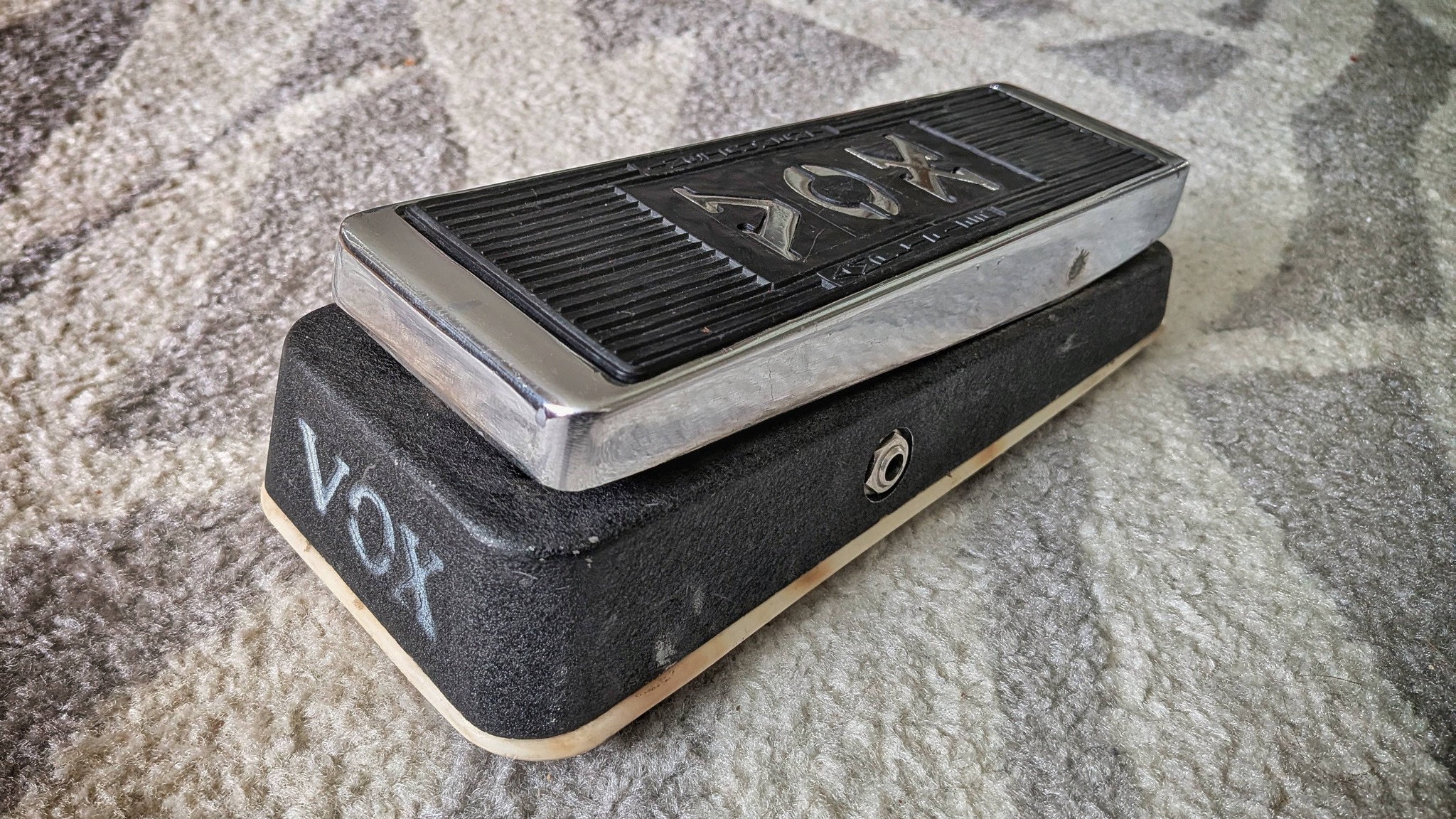 Vintage 1970s Vox wah pedal with Jen Cry Baby bottom plate