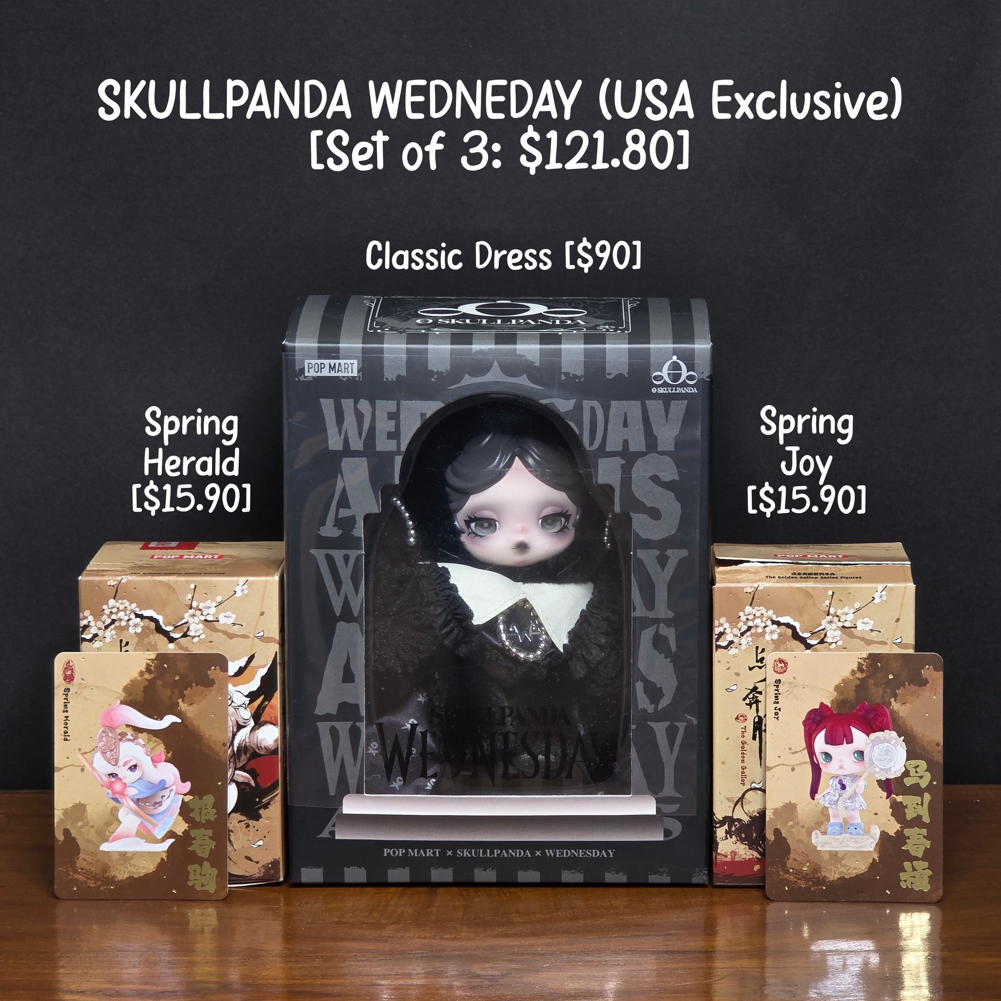 skullpanda wednesday plush classic dress version SKULLPANDA WEDNESDAY PLUSH (CLASSIC DRESS VERSION) POPMART NYC Exclusive  Pop Up