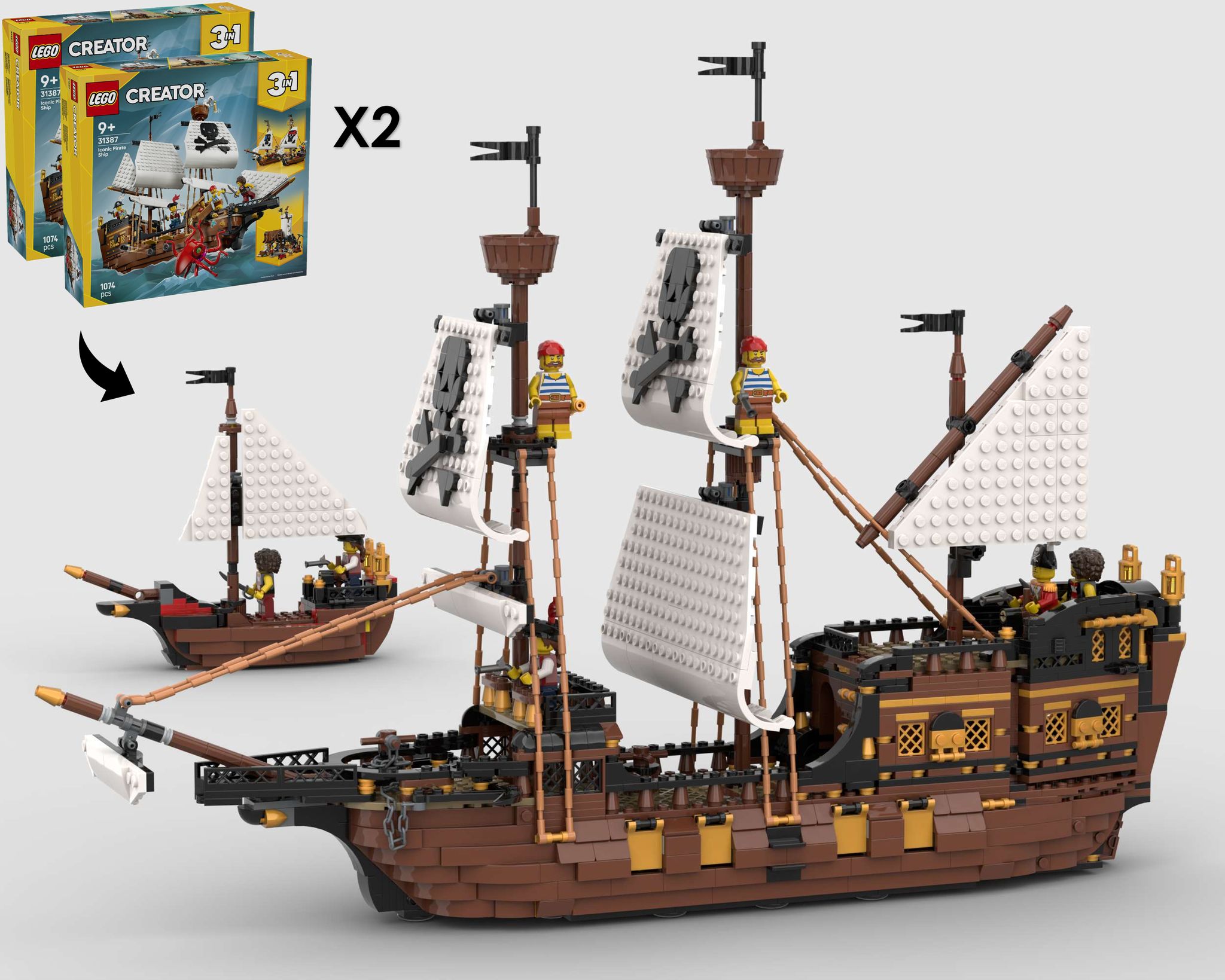たこ Hi-Res Images of 31387 Iconic Pirate Ship