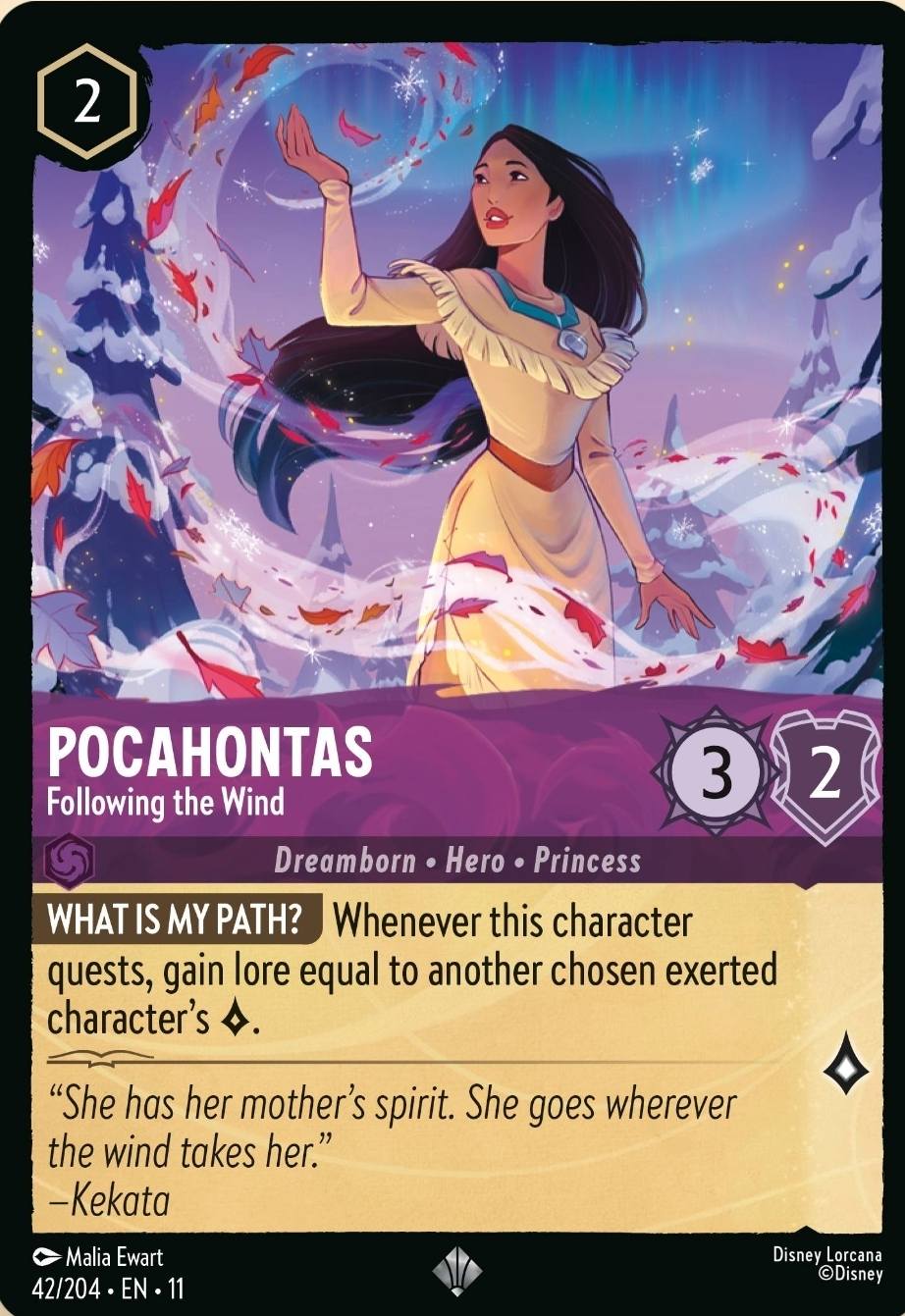 Pocahontas Colors of the Wind performance in Disney Lorcana TCG