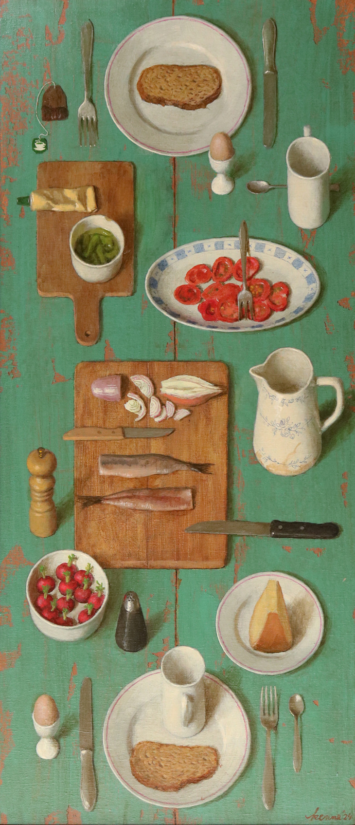 Kenne Grégoire. On the green table. 2024