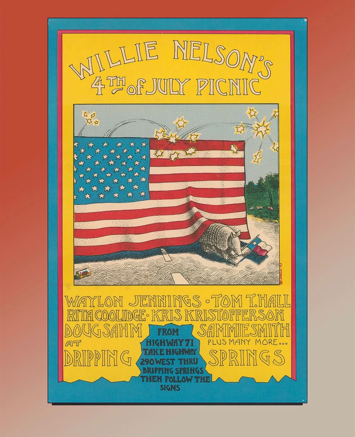 Leon Russell with Willie Nelson at his 1974 4th of July “picnic”!