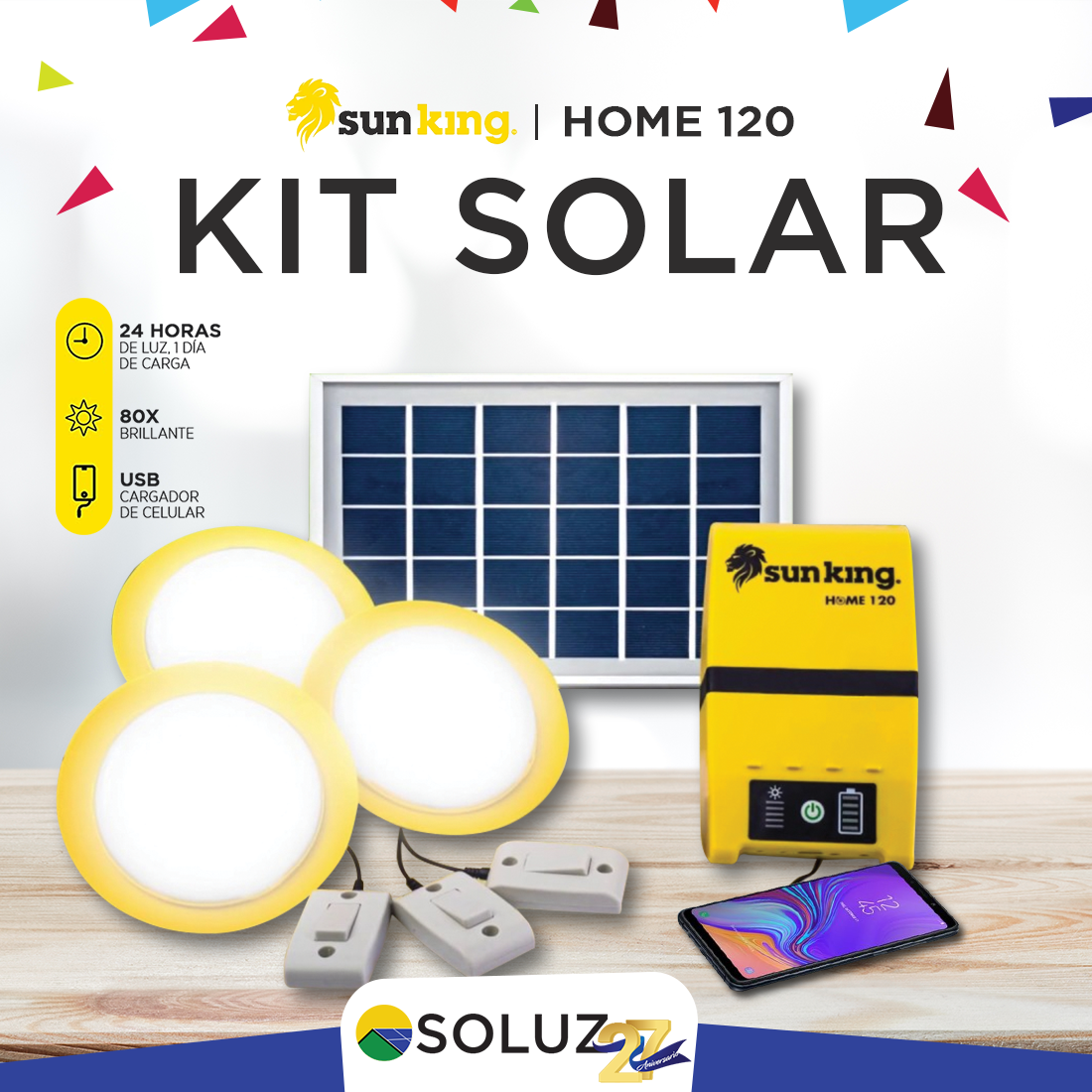 SOLUZ HONDURAS - ️Sistema Sun King Home 120: Panel... | Facebook