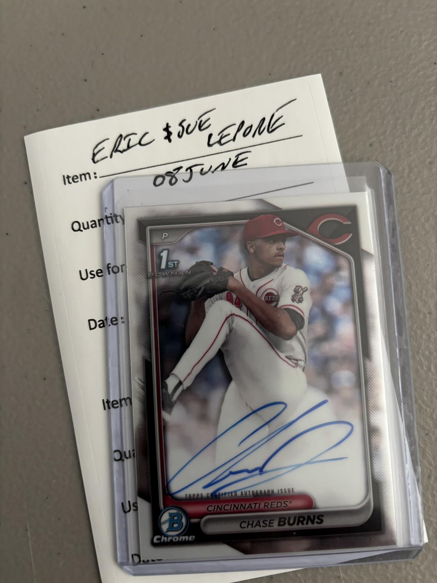 A game-used baseball from Reds