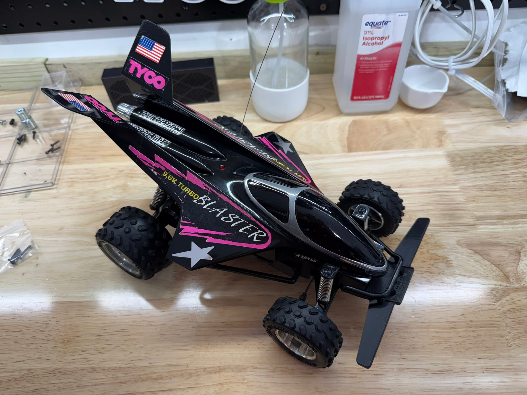 Restored Tyco Blaster RC car with 9.6V Turbo Blaster label