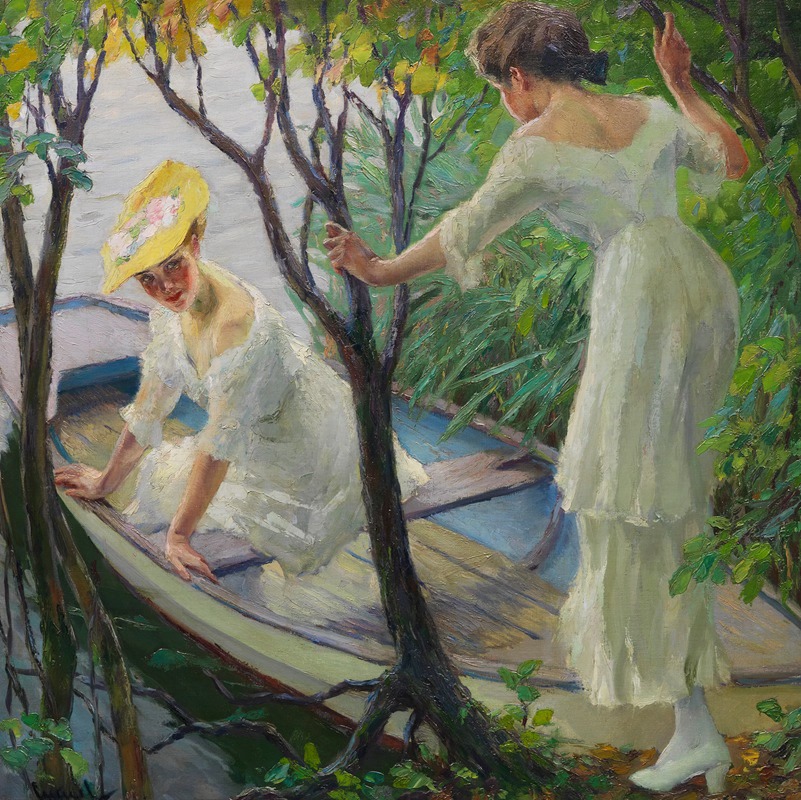 Edward Cucuel Two Ladies in a Boat, 1910