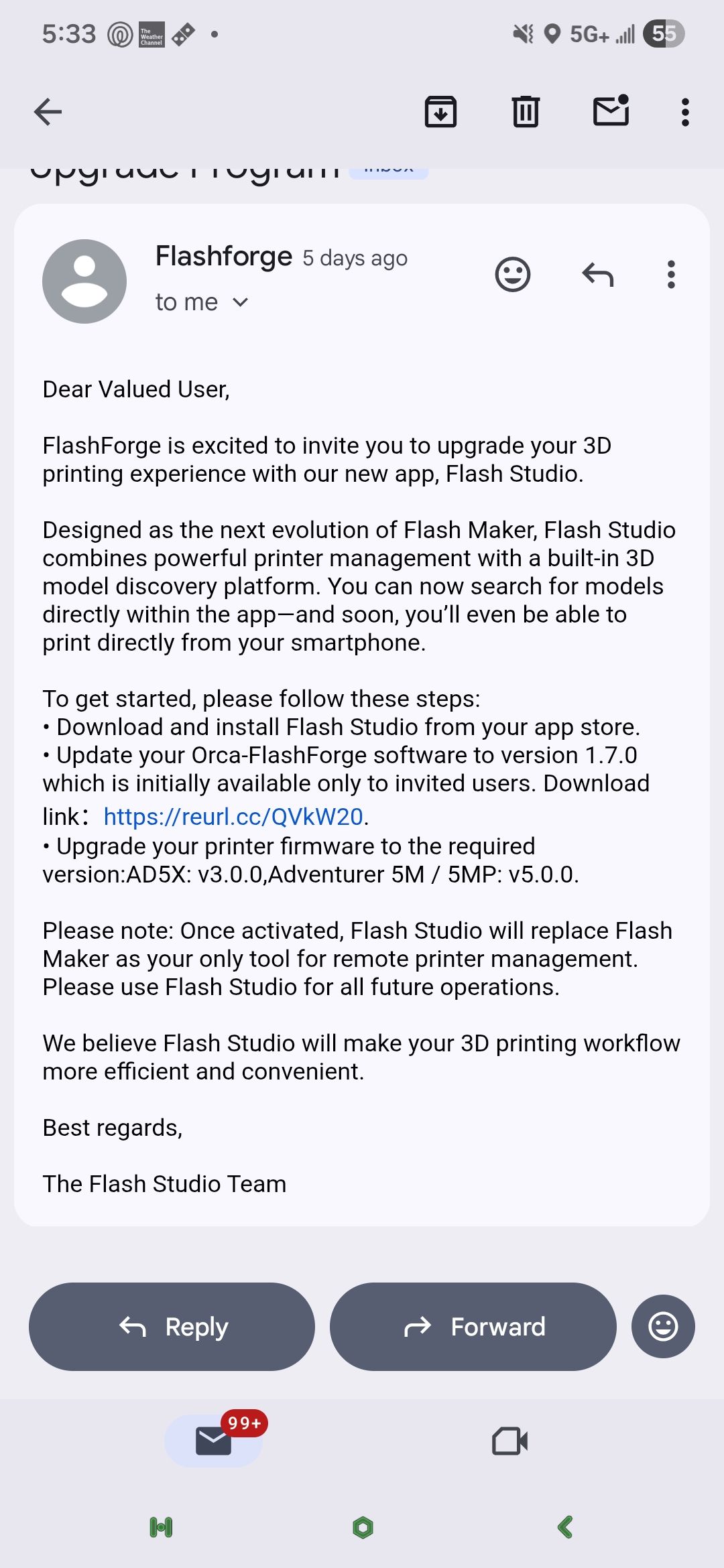 AD5X Flashforge User Group | Is there an update for the flashforge app ...