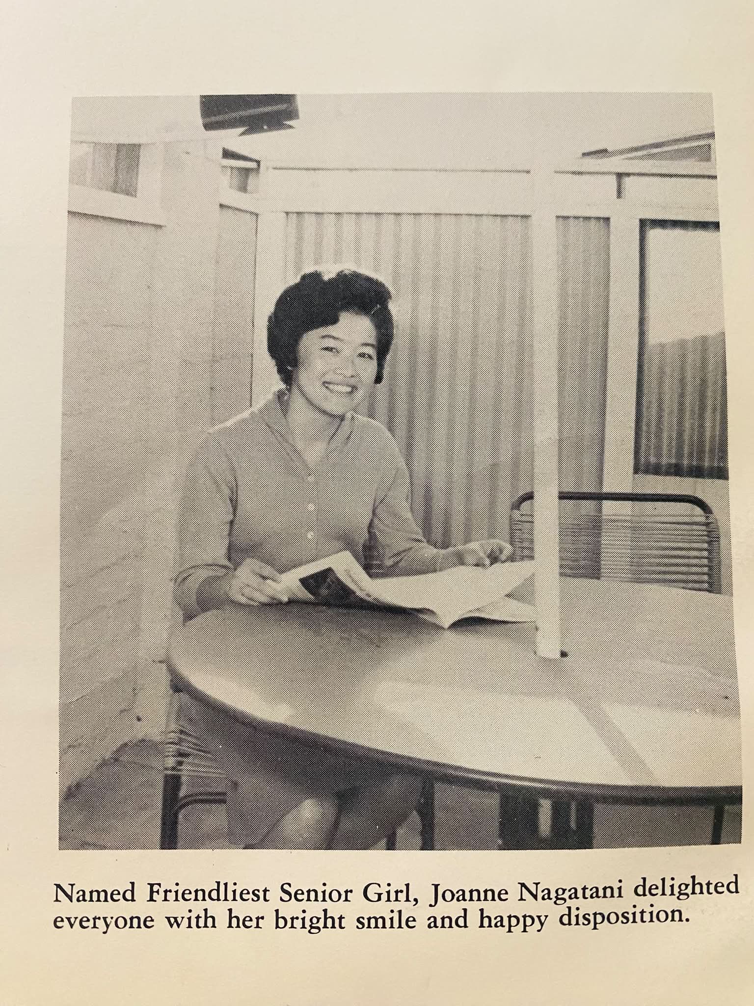 Joanne Nagatani, Delano, CA High School's 1961 Friendliest Senior Girl