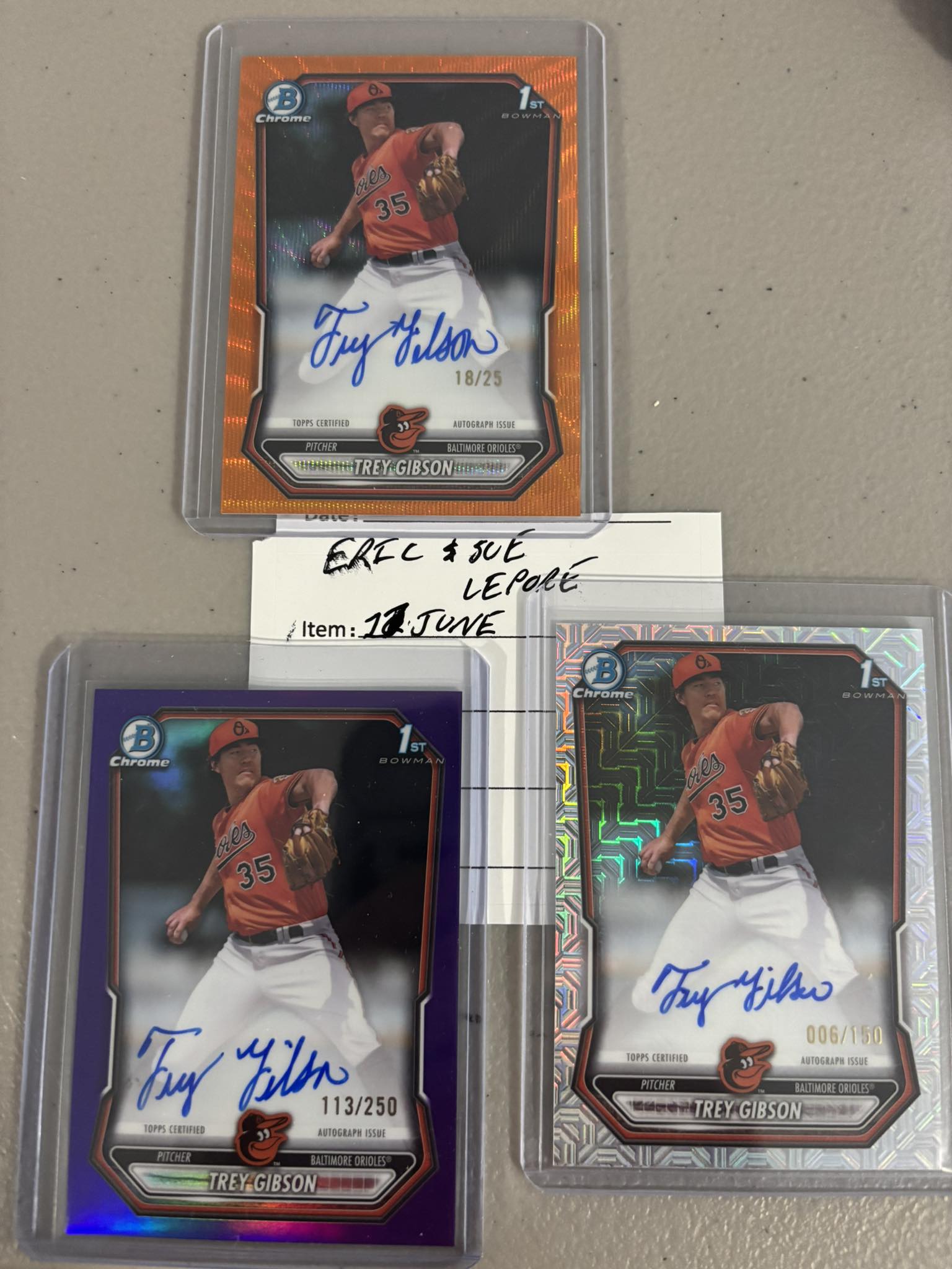 ?Trey Gibson Orioles 1st Bowman? 2026 Bowman Draft 1sts Trey 