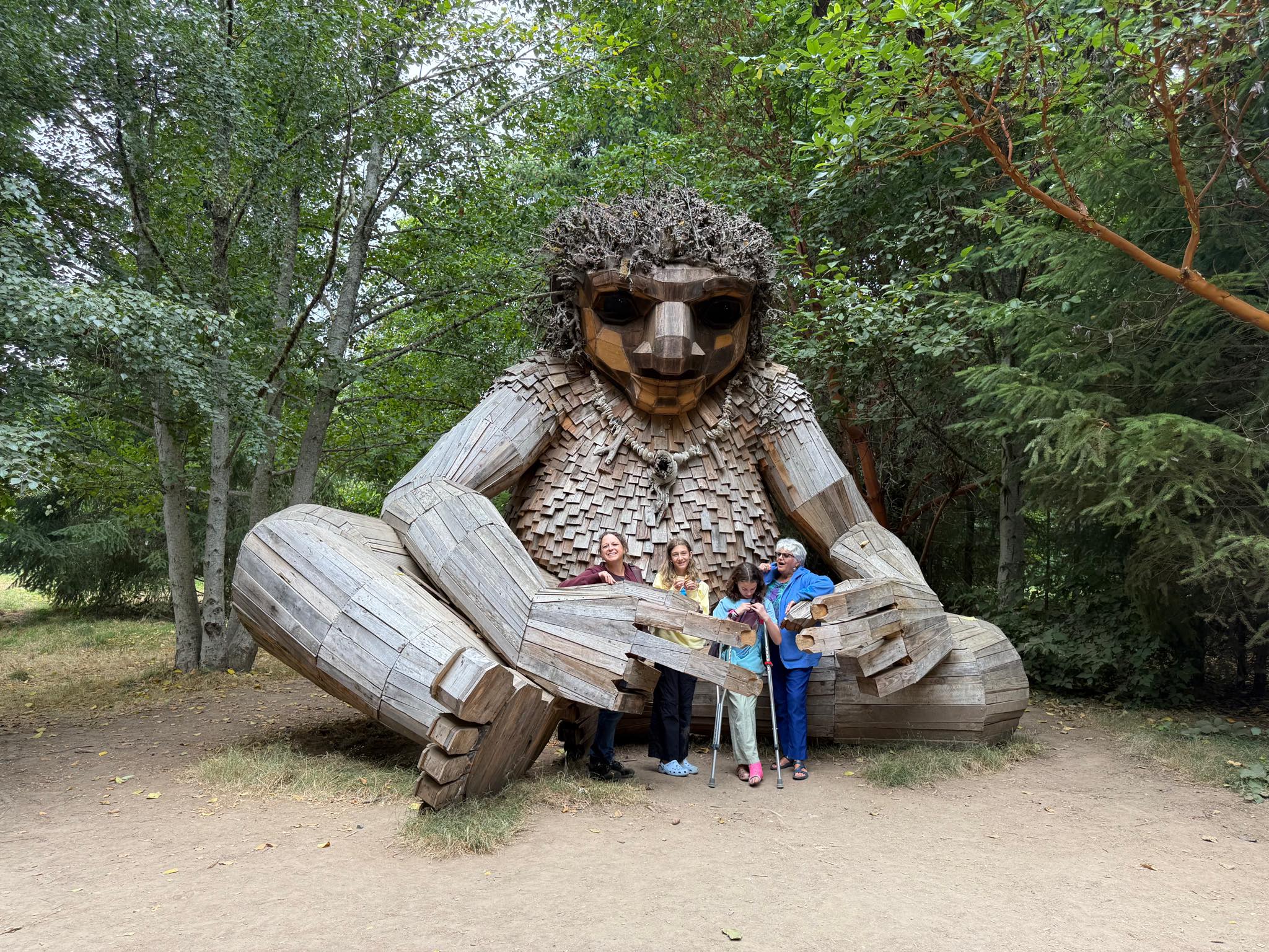 Sakaii park in Bainbridge Island, Washington features Pia the