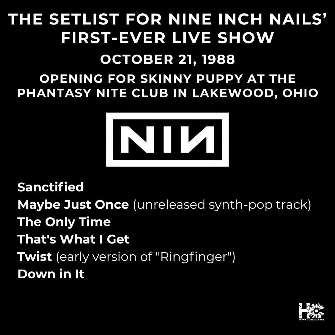 Nine Inch Nails' first show 37 years ago