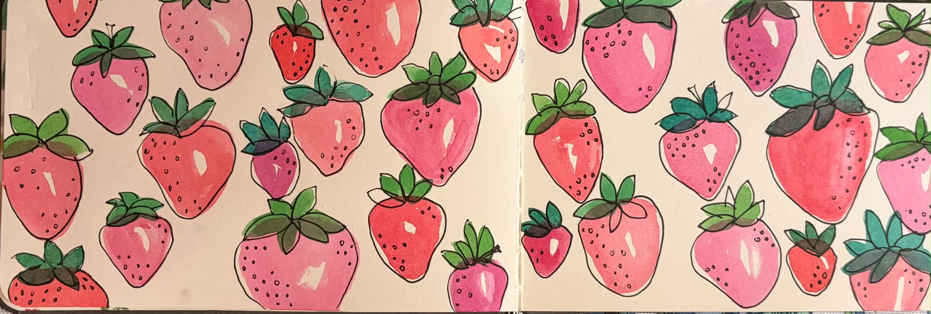 Andres Nelson summer sketchbook Day 9: Strawberries!