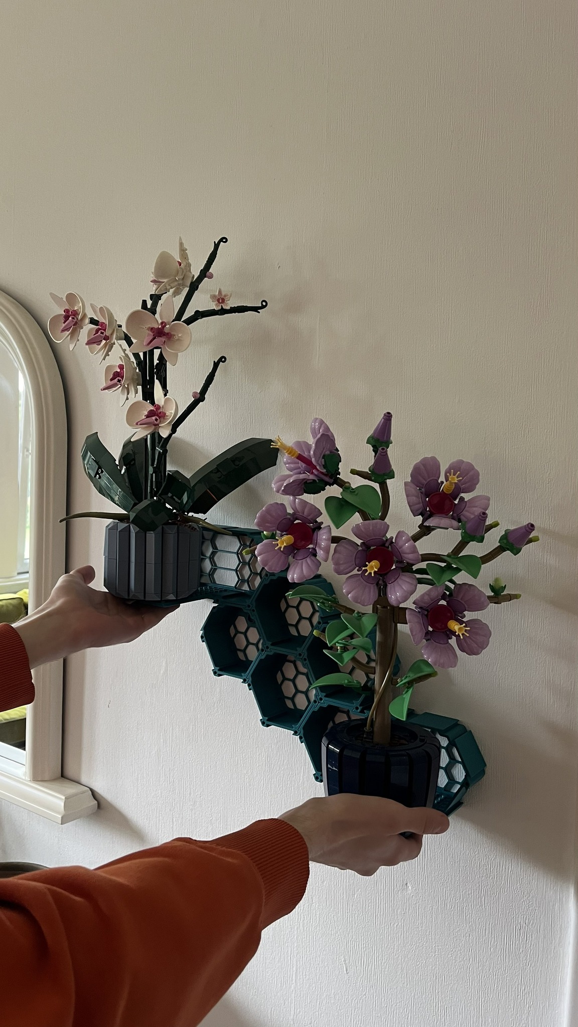 LEGO Botanical display on FAVO modules in Industrial Turquoise