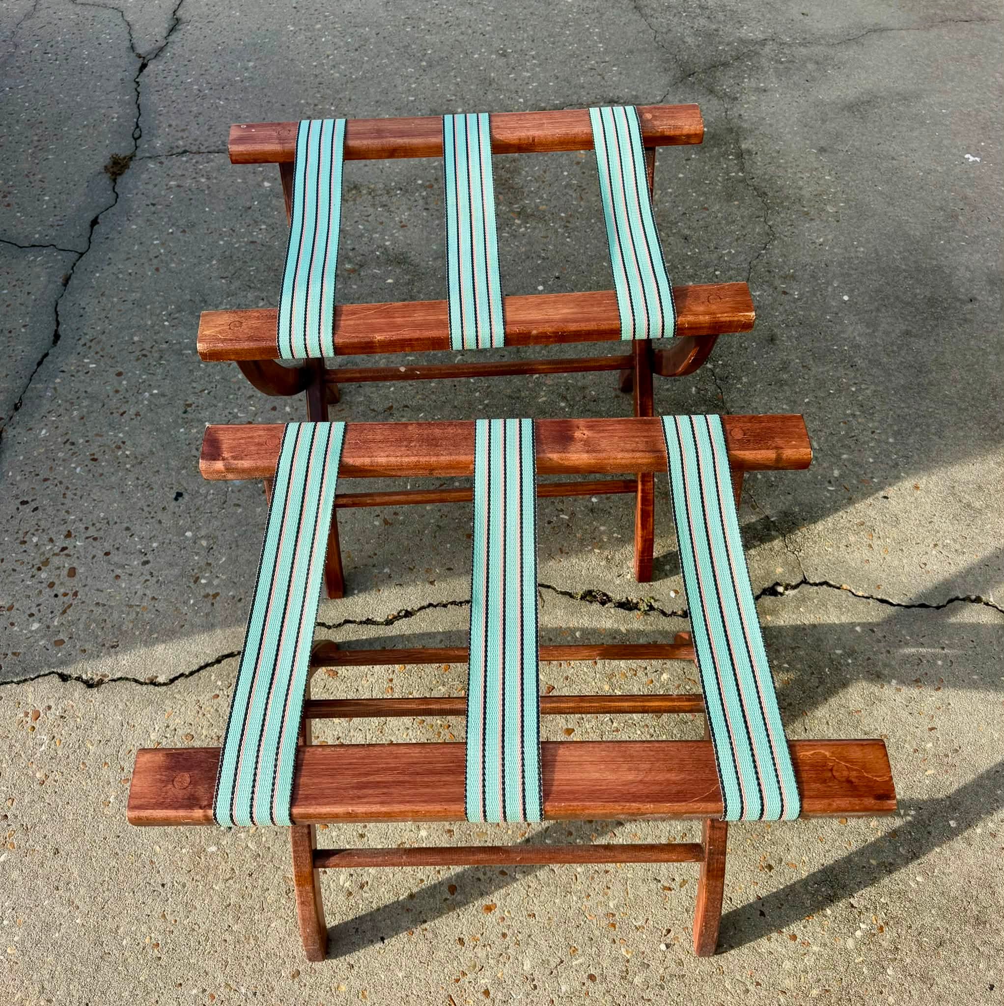 SOLD! $150.00 for this pair of Beautiful Vintage Wooden Luggage