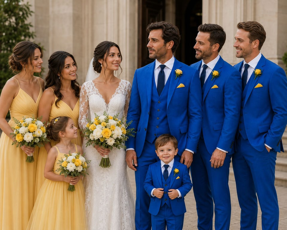 blue suit yellow dress Good evening all, I was wanting some ideas please. My husband to be is going to wear a deep for our wedding next May and what with it being spring Prom couples Color:TILE BLACK SLIP DRESSES | m-outerwear not worn or altered
